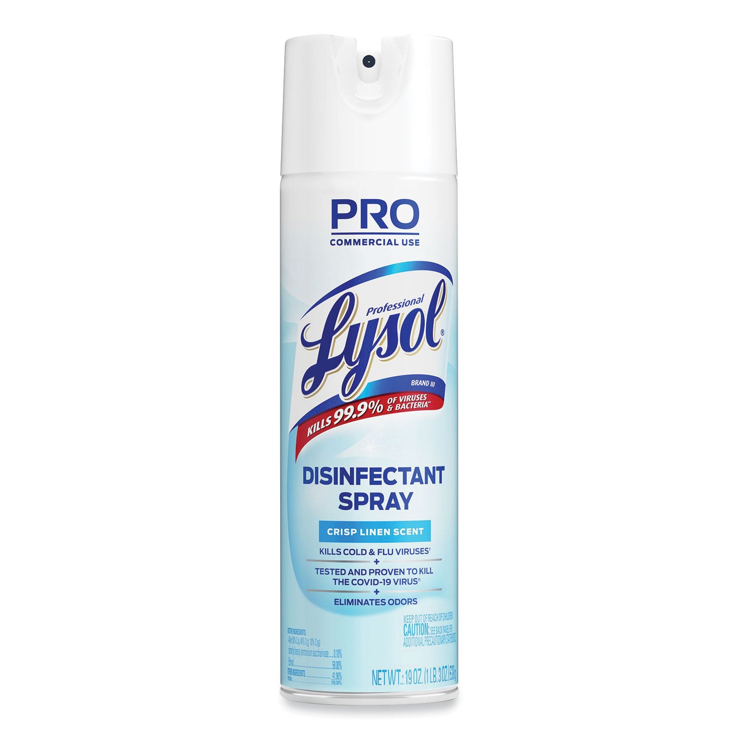 Disinfectant Spray, Crisp Linen, 19 oz Aerosol Spray, 12/Carton - 