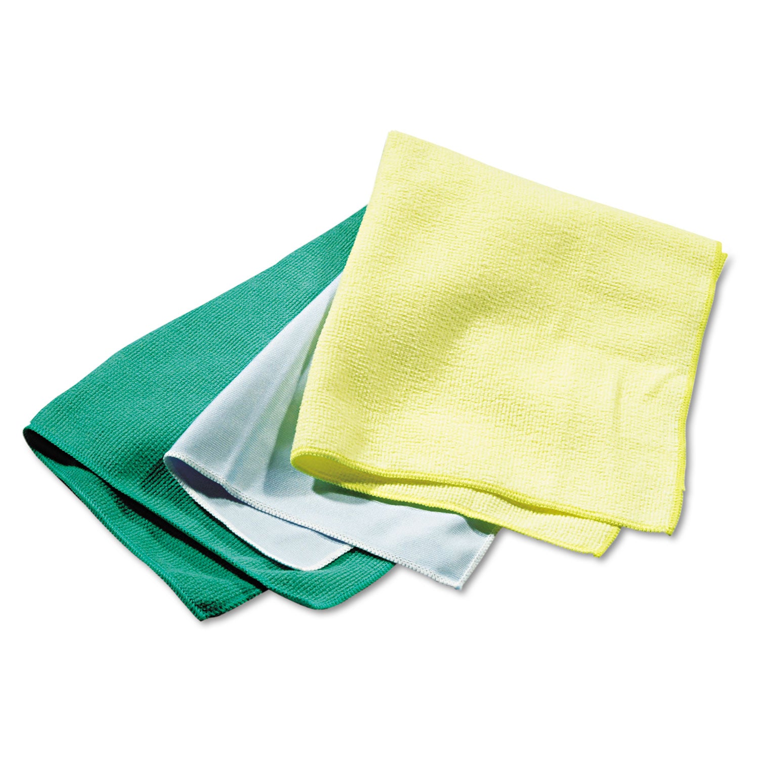 Reusable Cleaning Cloths, Microfiber, 16 x 16, Yellow, 12/Carton - 
