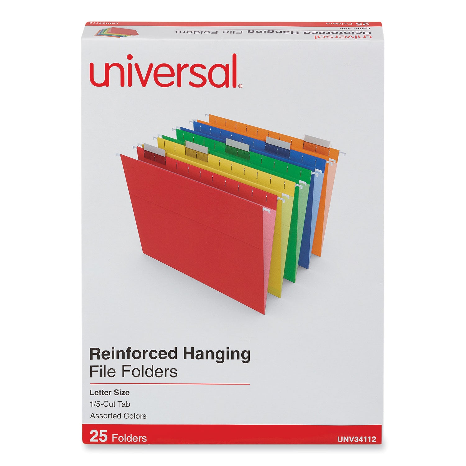 deluxe-reinforced-recycled-hanging-file-folders-letter-size-1-5-cut-tabs-assorted-25-box_unv34112 - 1