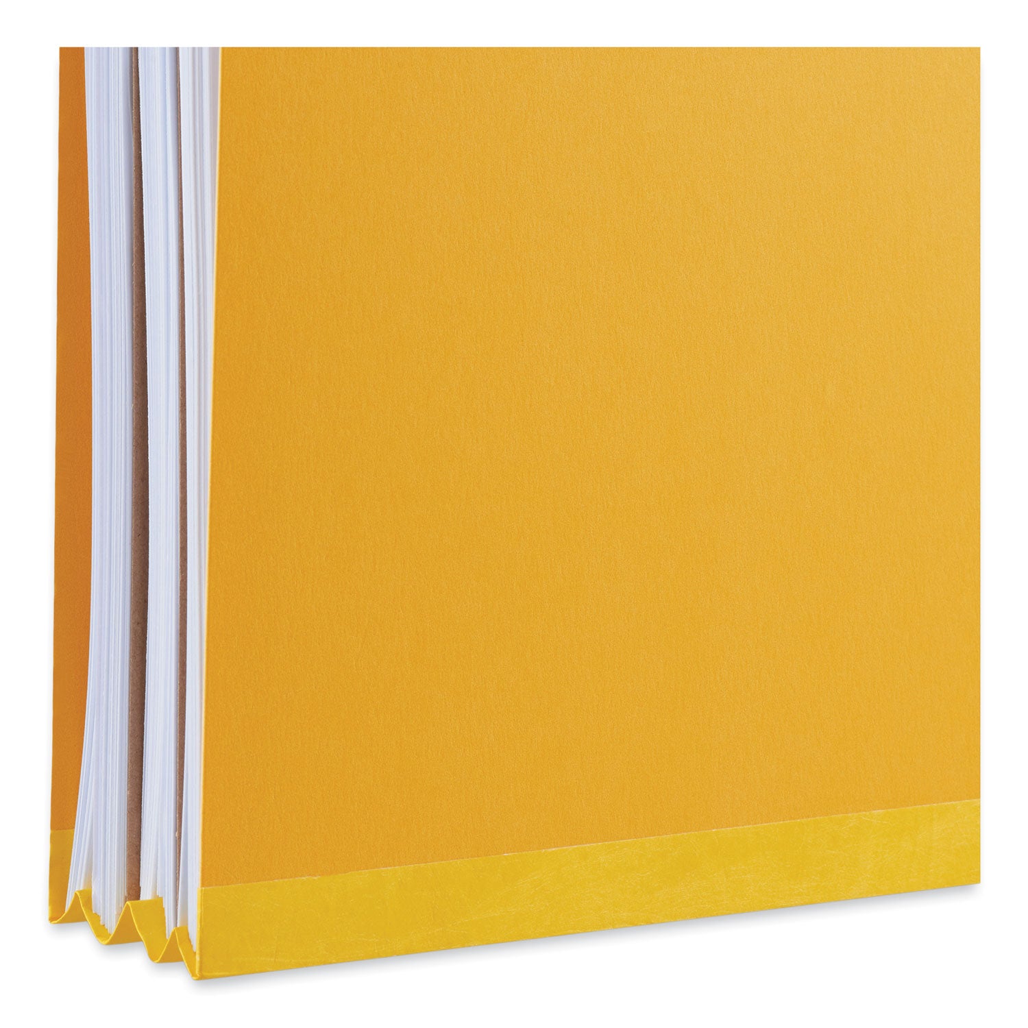 Bright Colored Pressboard Classification Folders, 2" Expansion, 2 Dividers, 6 Fasteners, Legal Size, Yellow Exterior, 10/Box - 