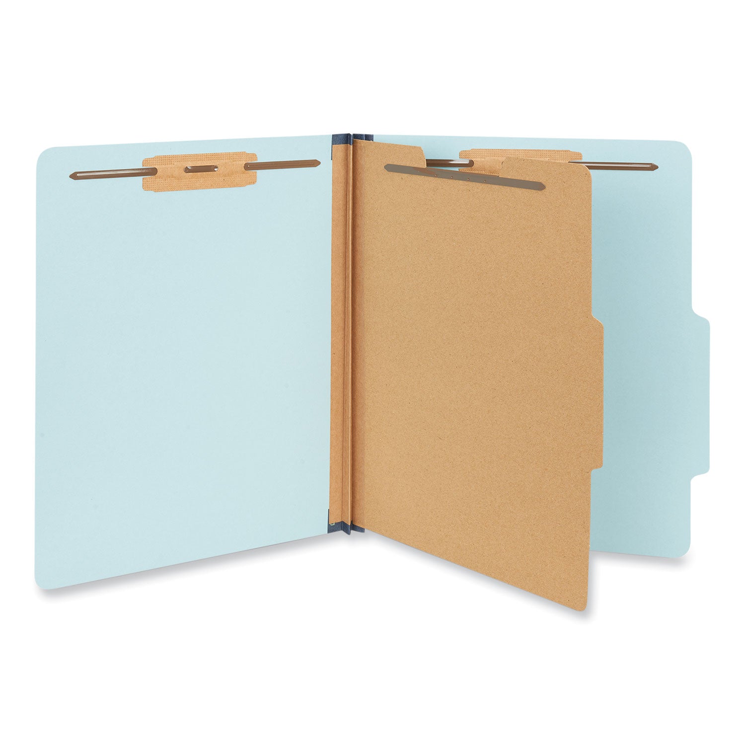 four-section-pressboard-classification-folders-175-expansion-1-divider-4-fasteners-letter-size-light-blue-20-box_unv10404 - 2