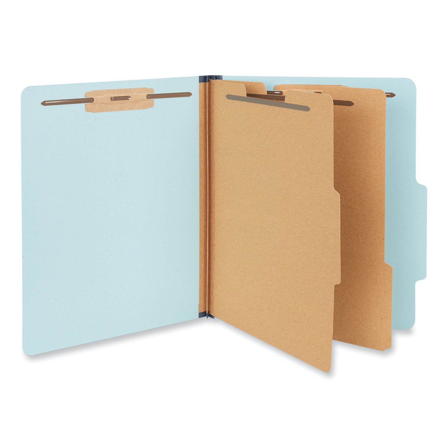six-section-pressboard-classification-folders-25-expansion-2-dividers-6-fasteners-letter-size-light-blue-20-box_unv10405 - 2