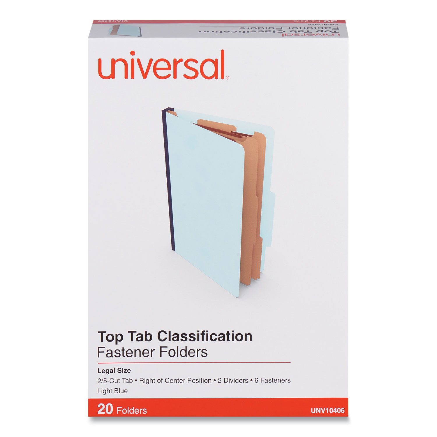 six-section-classification-folders-heavy-duty-pressboard-cover-2-dividers-6-fasteners-legal-size-light-blue-20-box_unv10406 - 2