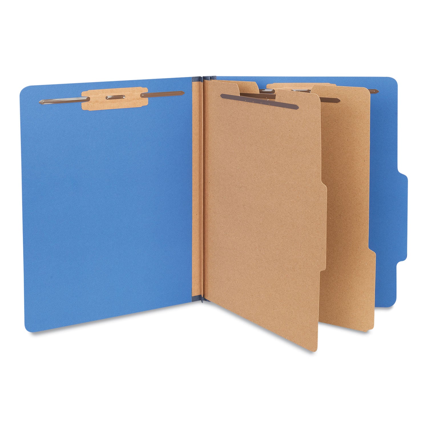 six-section-pressboard-classification-folders-25-expansion-2-dividers-6-fasteners-letter-size-blue-10-box_unv10410 - 2