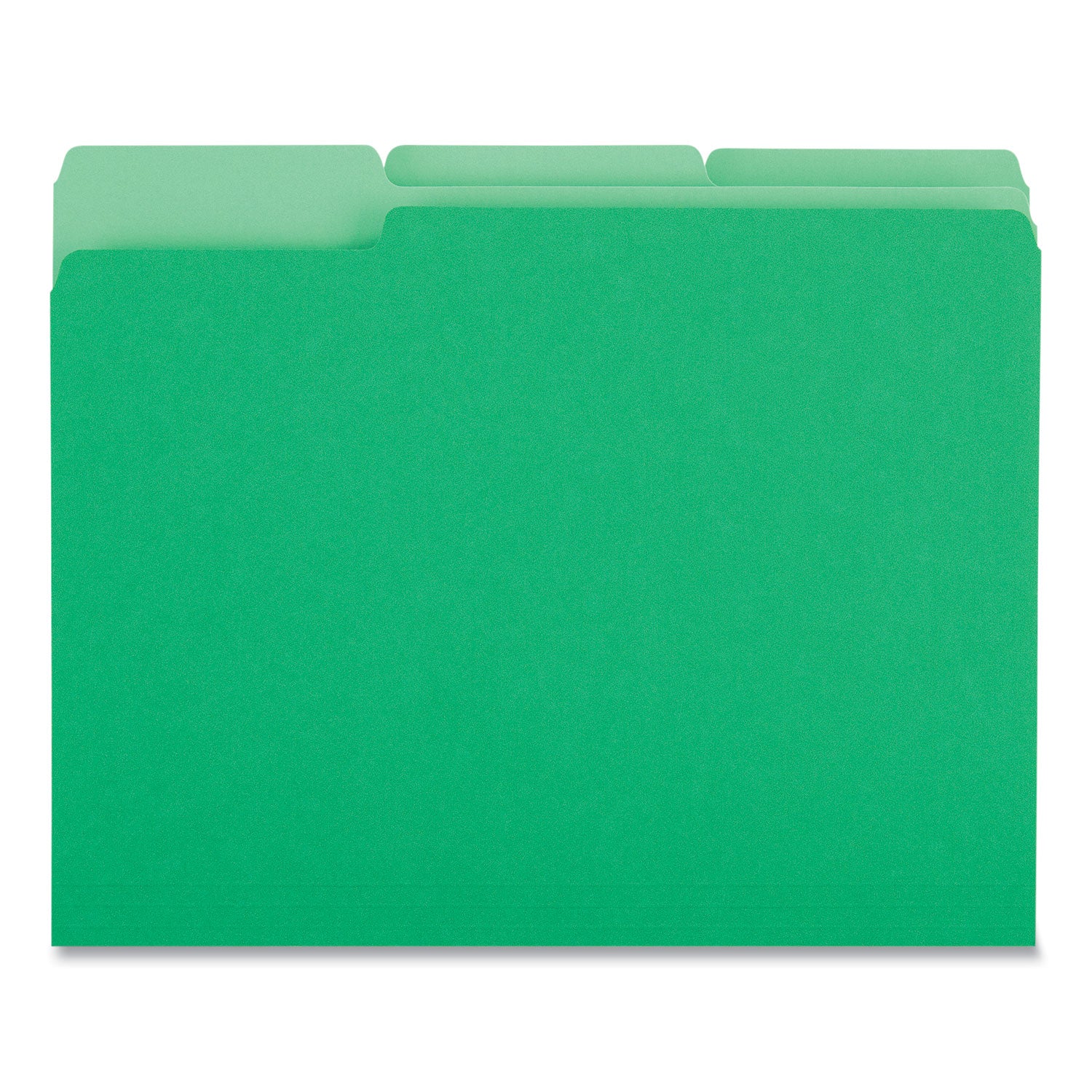 Deluxe Colored Top Tab File Folders, 1/3-Cut Tabs: Assorted, Letter Size, Green/Light Green, 100/Box - 