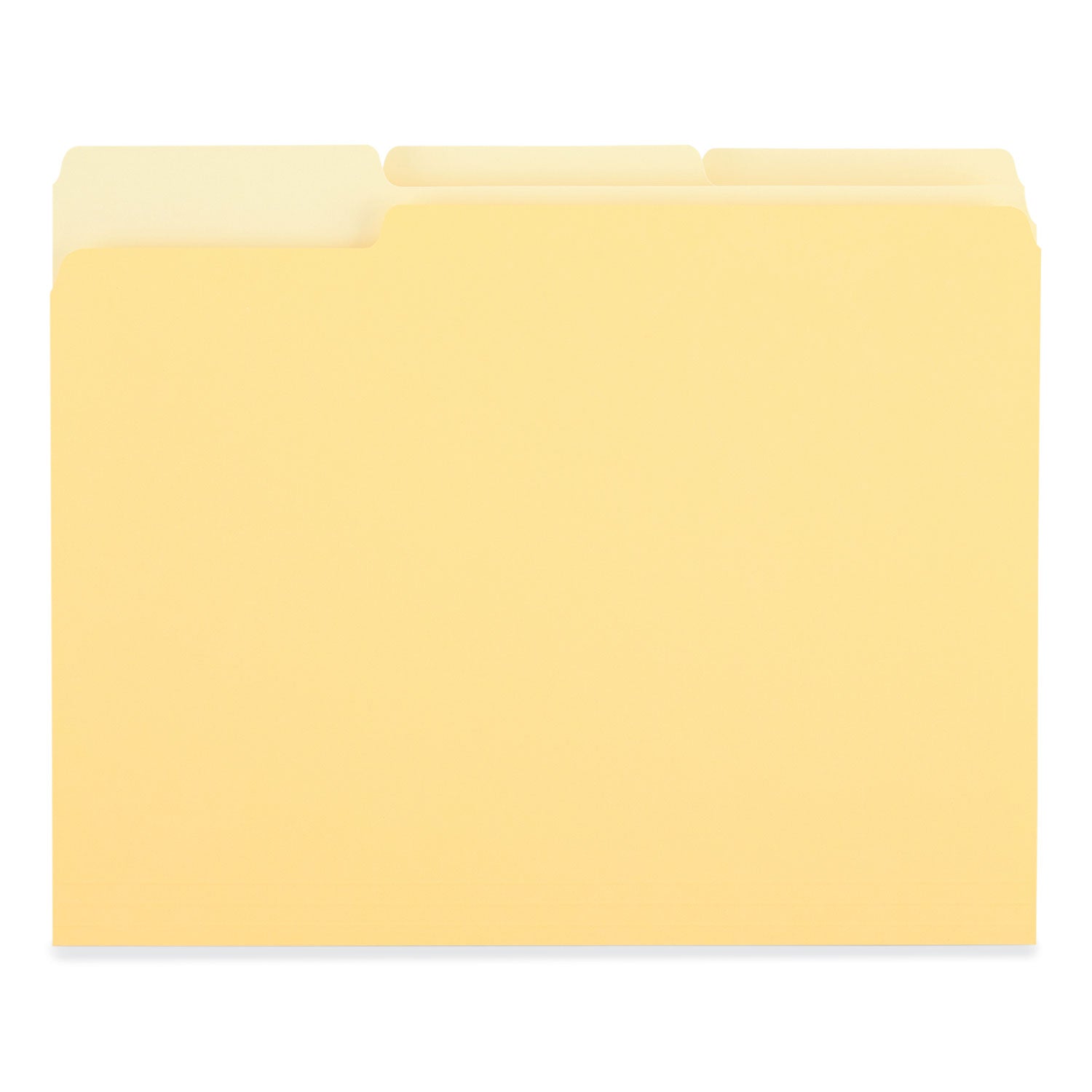 Deluxe Colored Top Tab File Folders, 1/3-Cut Tabs: Assorted, Letter Size, Yellow/Light Yellow, 100/Box - 