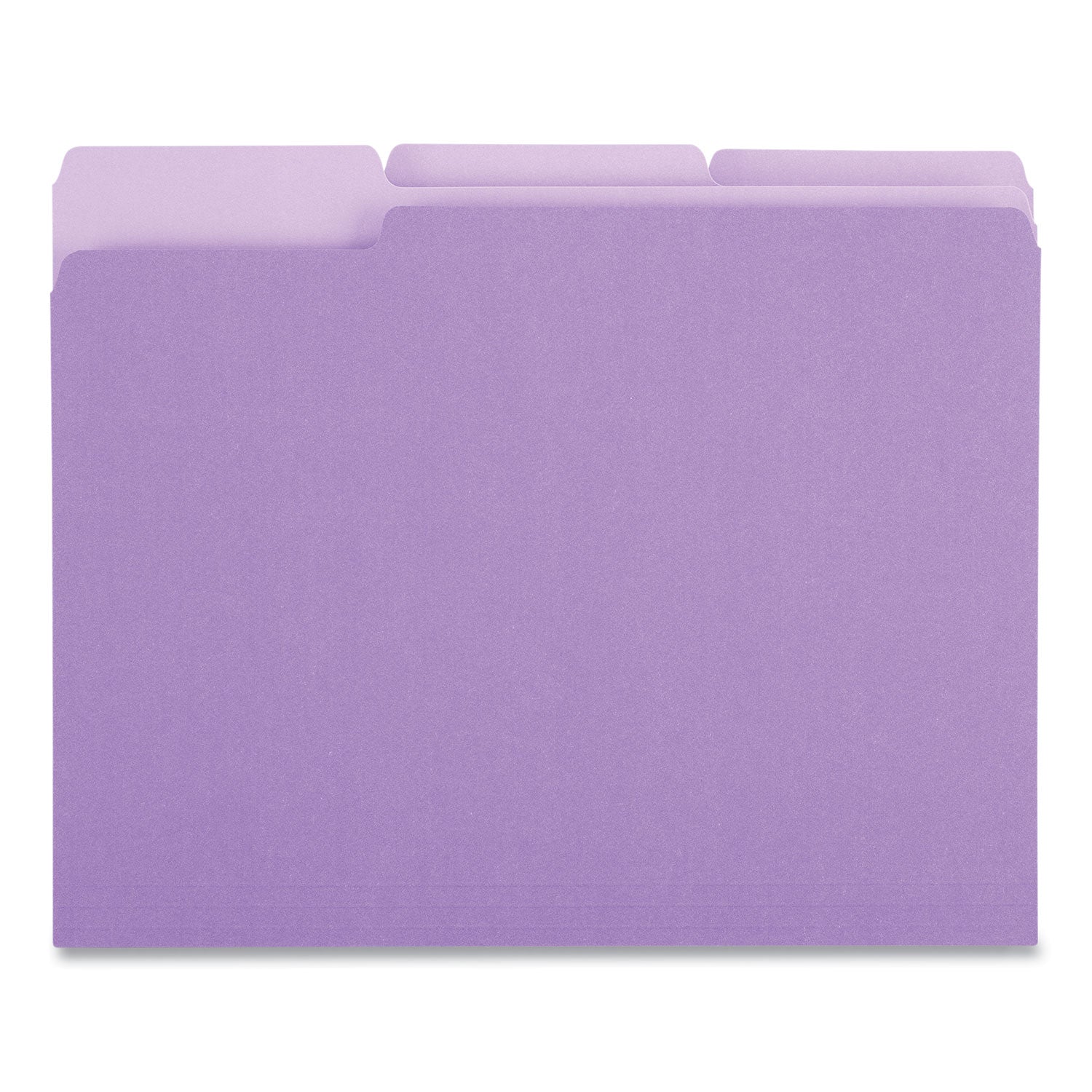 Deluxe Colored Top Tab File Folders, 1/3-Cut Tabs: Assorted, Letter Size, Violet/Light Violet, 100/Box - 