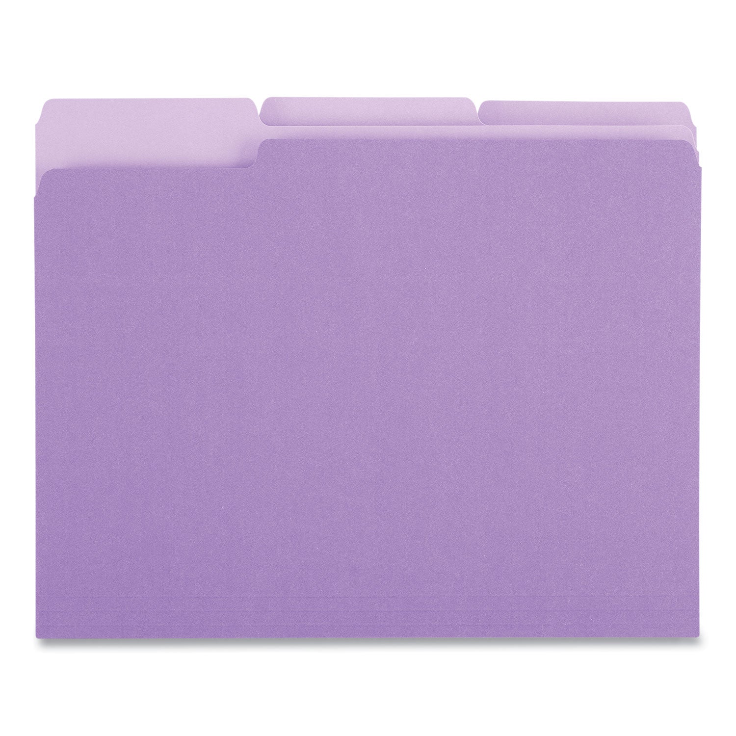 Deluxe Colored Top Tab File Folders, 1/3-Cut Tabs: Assorted, Letter Size, Violet/Light Violet, 100/Box