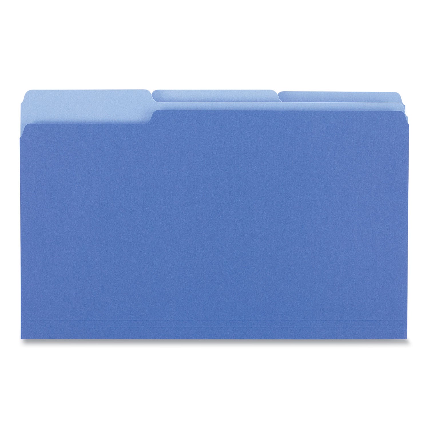 Deluxe Colored Top Tab File Folders, 1/3-Cut Tabs: Assorted, Legal Size, Blue/Light Blue, 100/Box - 