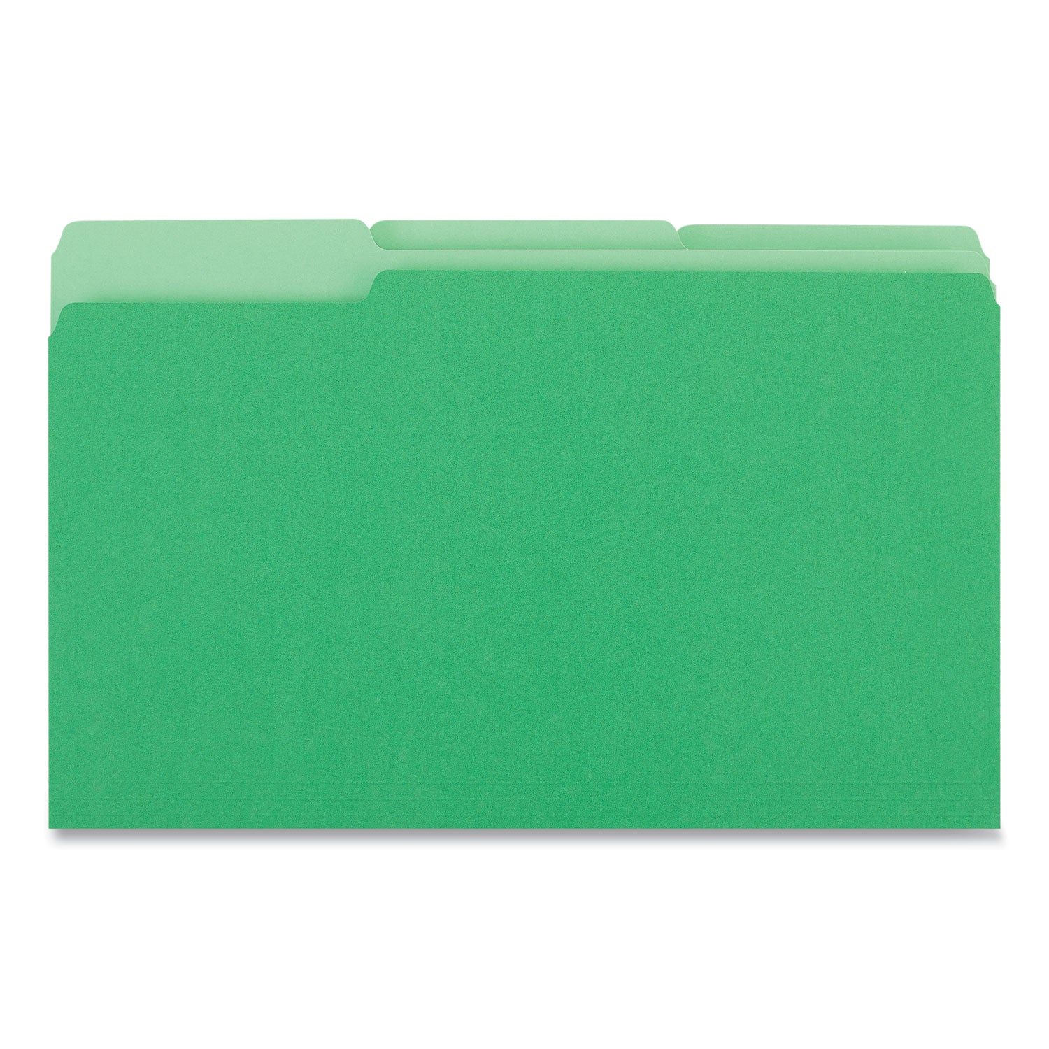 Deluxe Colored Top Tab File Folders, 1/3-Cut Tabs: Assorted, Legal Size, Bright Green/Light Green, 100/Box - 3