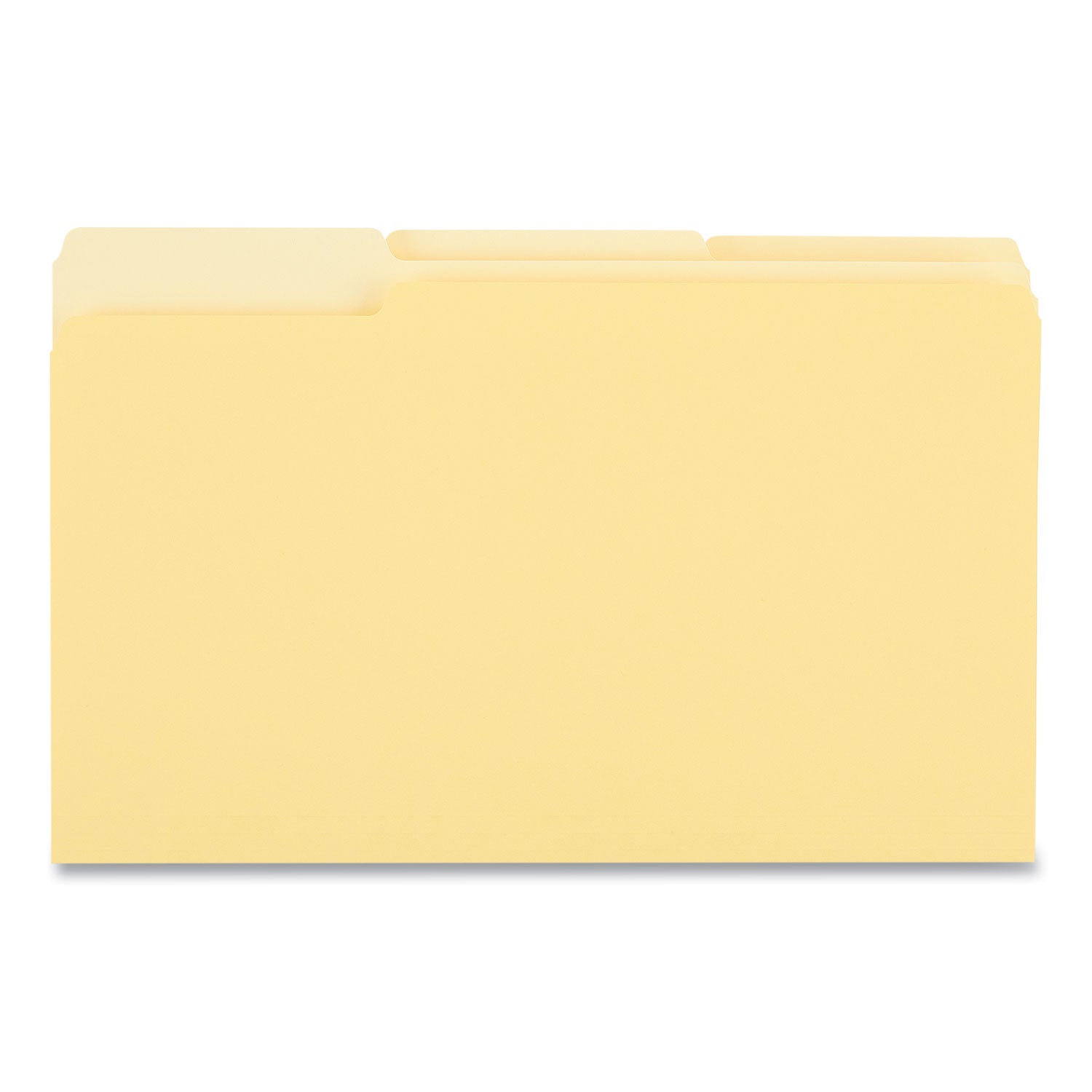 Deluxe Colored Top Tab File Folders, 1/3-Cut Tabs: Assorted, Legal Size, Yellow/Light Yellow, 100/Box - 