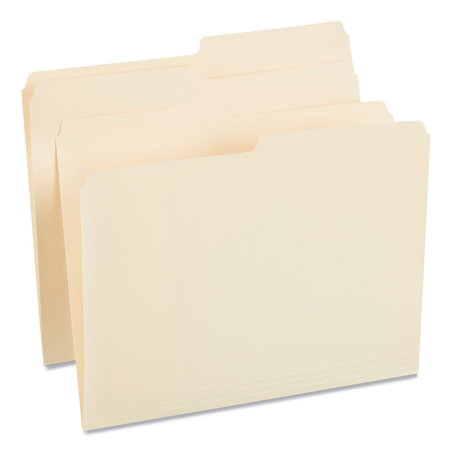 Top Tab File Folders, 1/2-Cut Tabs: Assorted, Letter Size, 0.75" Expansion, Manila, 100/Box - 