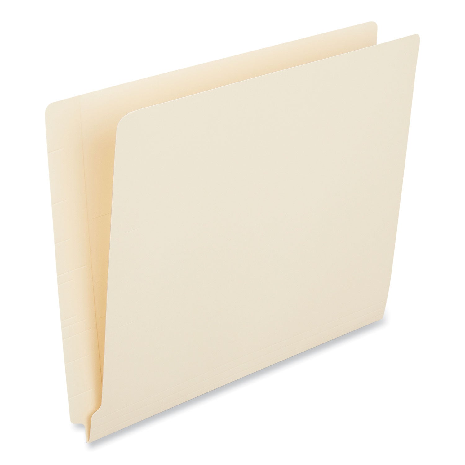 Deluxe Reinforced End Tab Folders, Straight Tabs, Letter Size, 0.75" Expansion, Manila, 100/Box - 