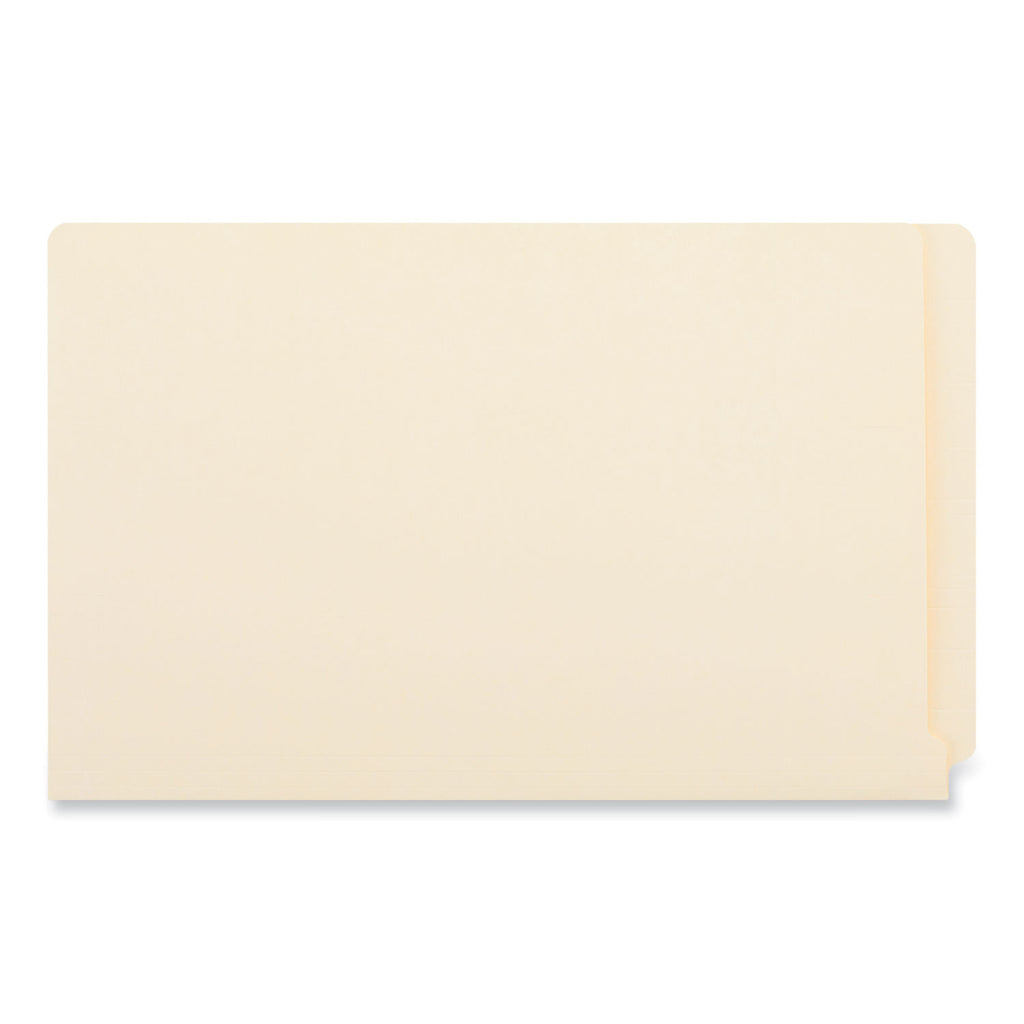 Deluxe Reinforced End Tab Folders, Straight Tabs, Legal Size, 0.75" Expansion, Manila, 100/Box