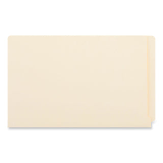 Deluxe Reinforced End Tab Folders, Straight Tabs, Legal Size, 0.75" Expansion, Manila, 100/Box