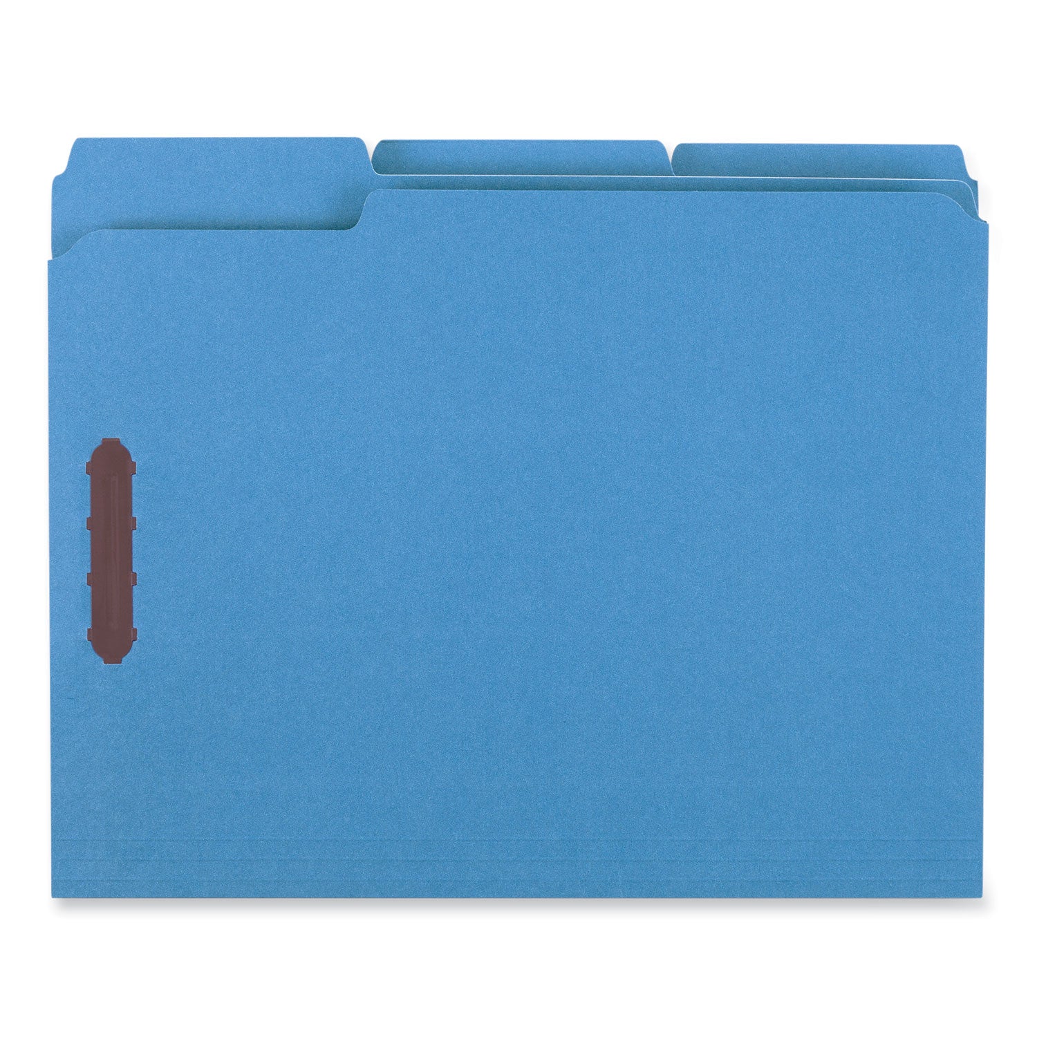 Deluxe Reinforced Top Tab Fastener Folders, 0.75" Expansion, 2 Fasteners, Letter Size, Blue Exterior, 50/Box - 