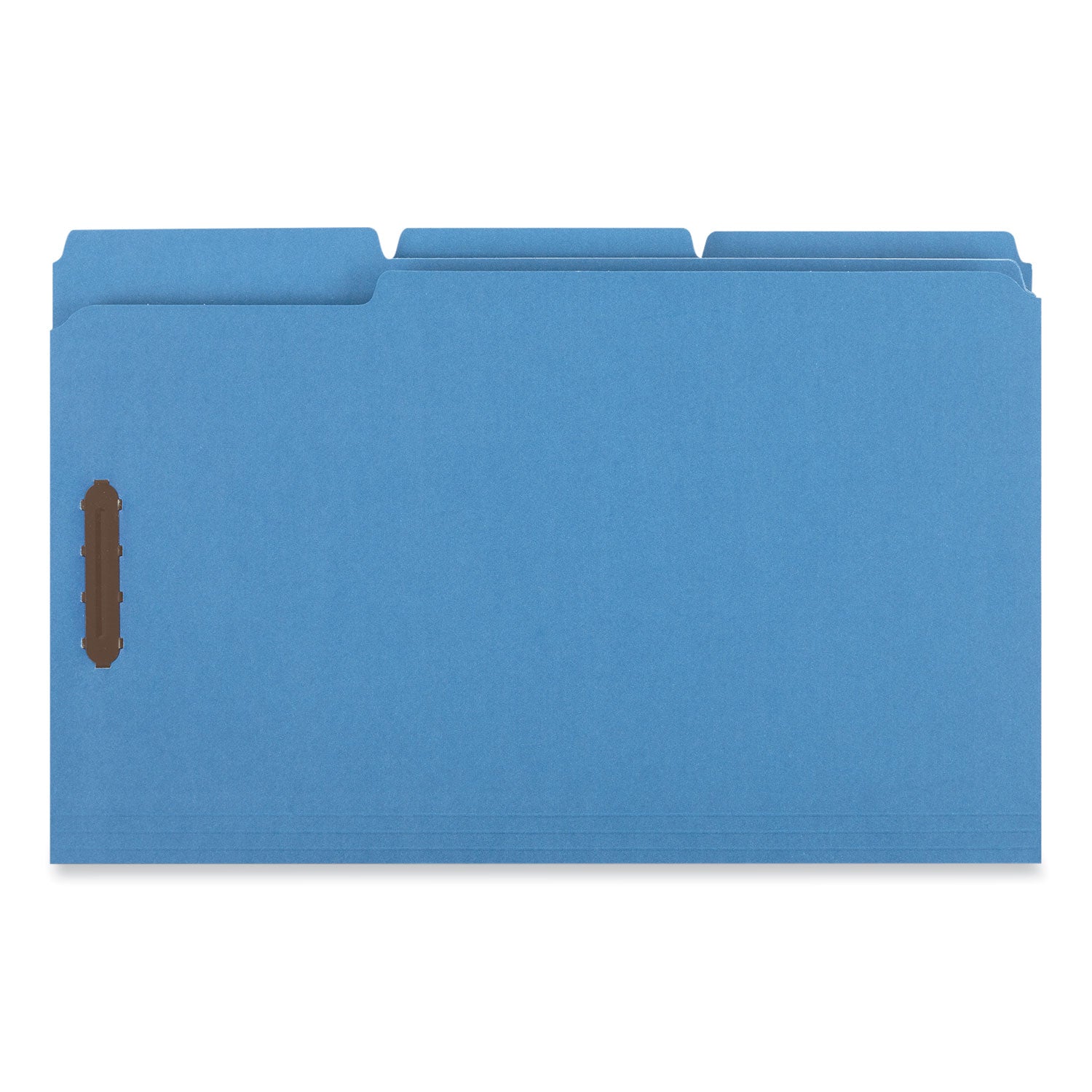 Deluxe Reinforced Top Tab Fastener Folders, 0.75" Expansion, 2 Fasteners, Legal Size, Blue Exterior, 50/Box - 
