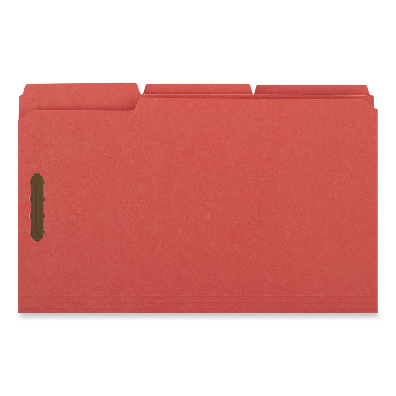 Deluxe Reinforced Top Tab Fastener Folders, 0.75" Expansion, 2 Fasteners, Legal Size, Red Exterior, 50/Box - 