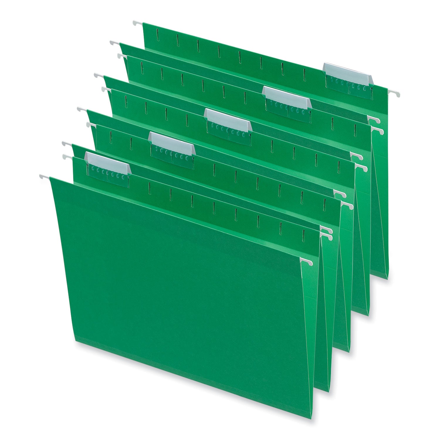 Deluxe Bright Color Hanging File Folders, Letter Size, 1/5-Cut Tabs, Bright Green, 25/Box - 