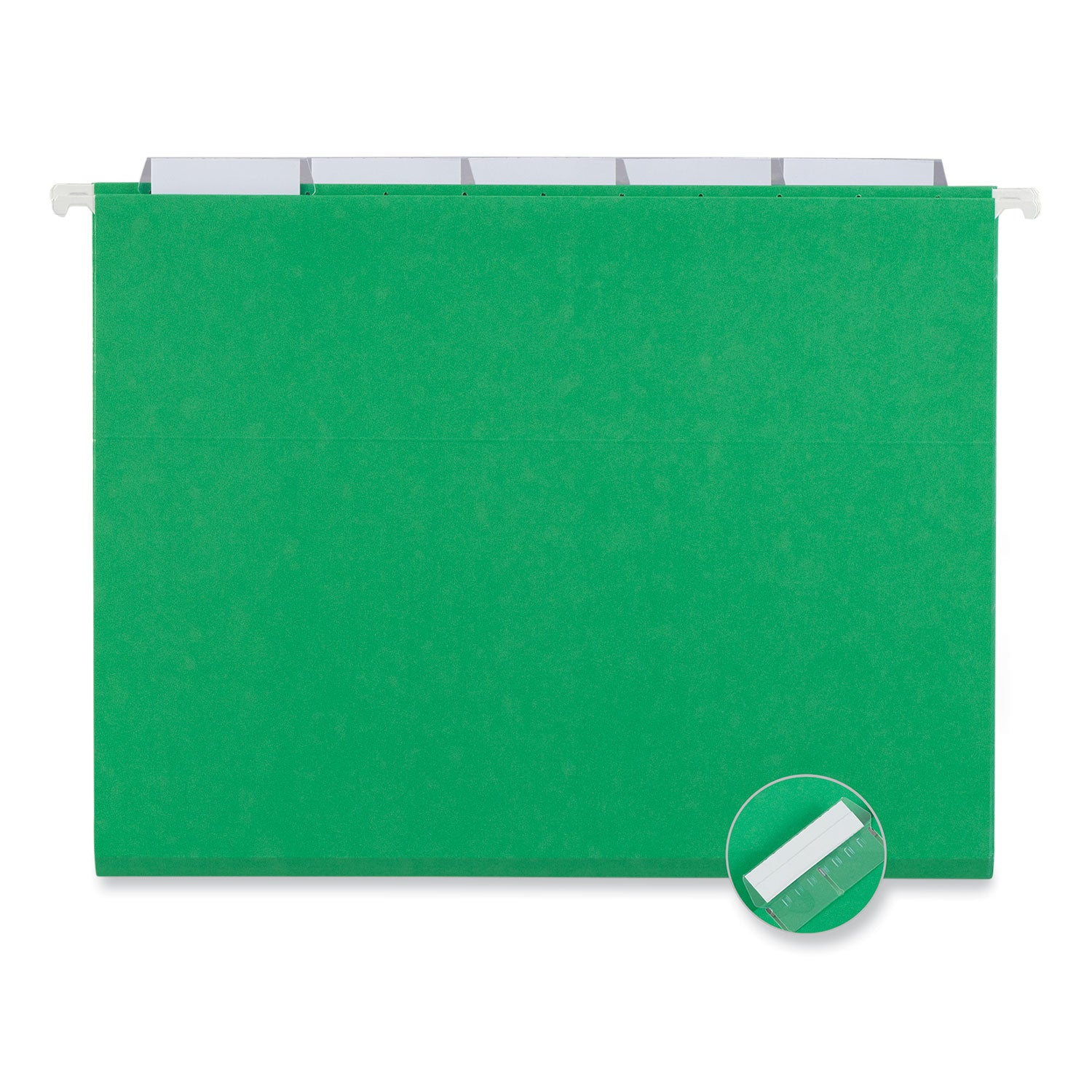 Deluxe Bright Color Hanging File Folders, Letter Size, 1/5-Cut Tabs, Bright Green, 25/Box - 