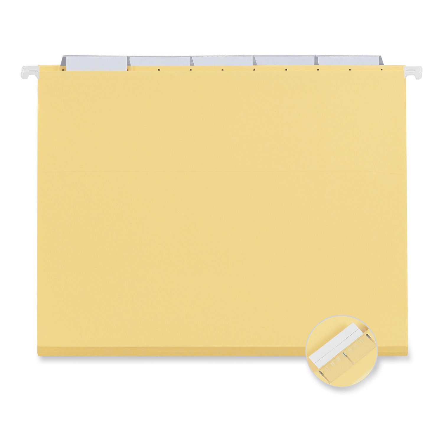 Deluxe Bright Color Hanging File Folders, Letter Size, 1/5-Cut Tabs, Yellow, 25/Box - 