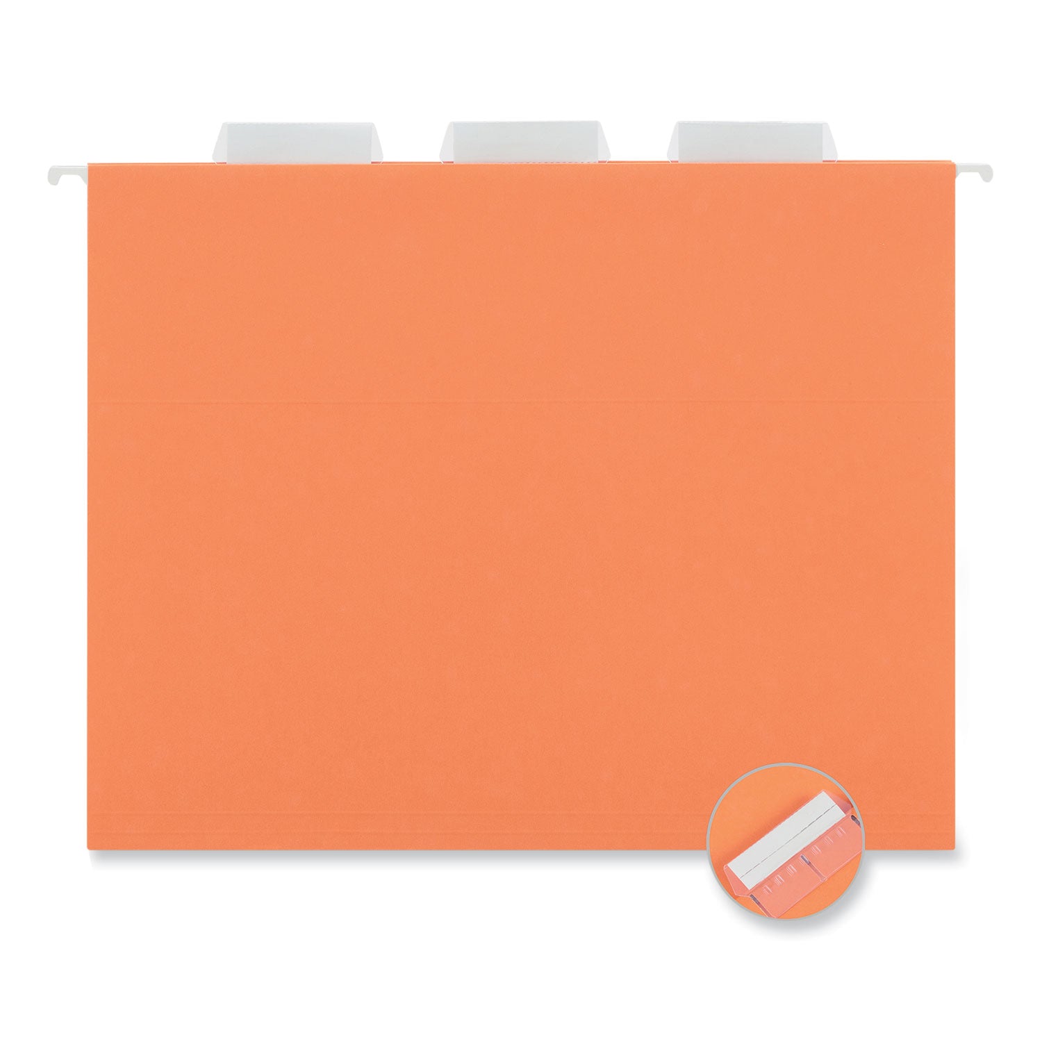 Deluxe Bright Color Hanging File Folders, Letter Size, 1/5-Cut Tabs, Orange, 25/Box - 