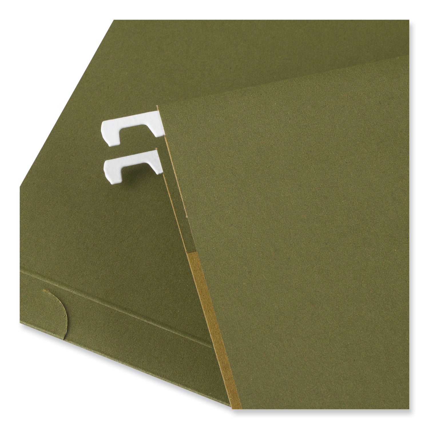 Box Bottom Hanging File Folders, 1" Capacity, Letter Size, 1/5-Cut Tabs, Standard Green, 25/Box - 