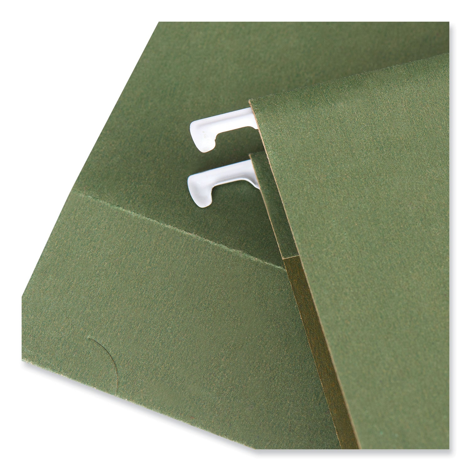 Box Bottom Hanging File Folders, 2" Capacity, Letter Size, 1/5-Cut Tabs, Standard Green, 25/Box - 