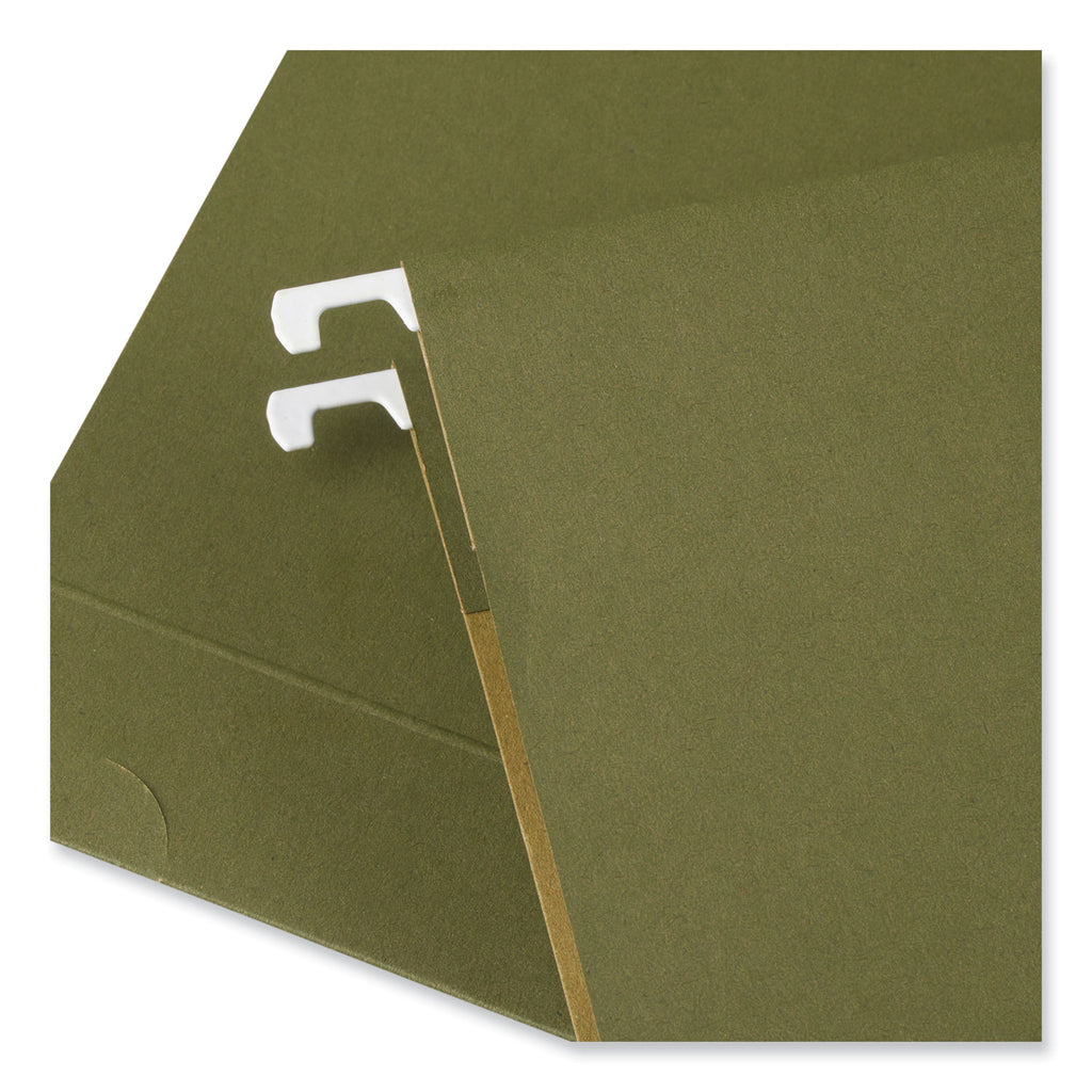 Box Bottom Hanging File Folders, 2" Capacity, Legal Size, 1/5-Cut Tabs, Standard Green, 25/Box - 