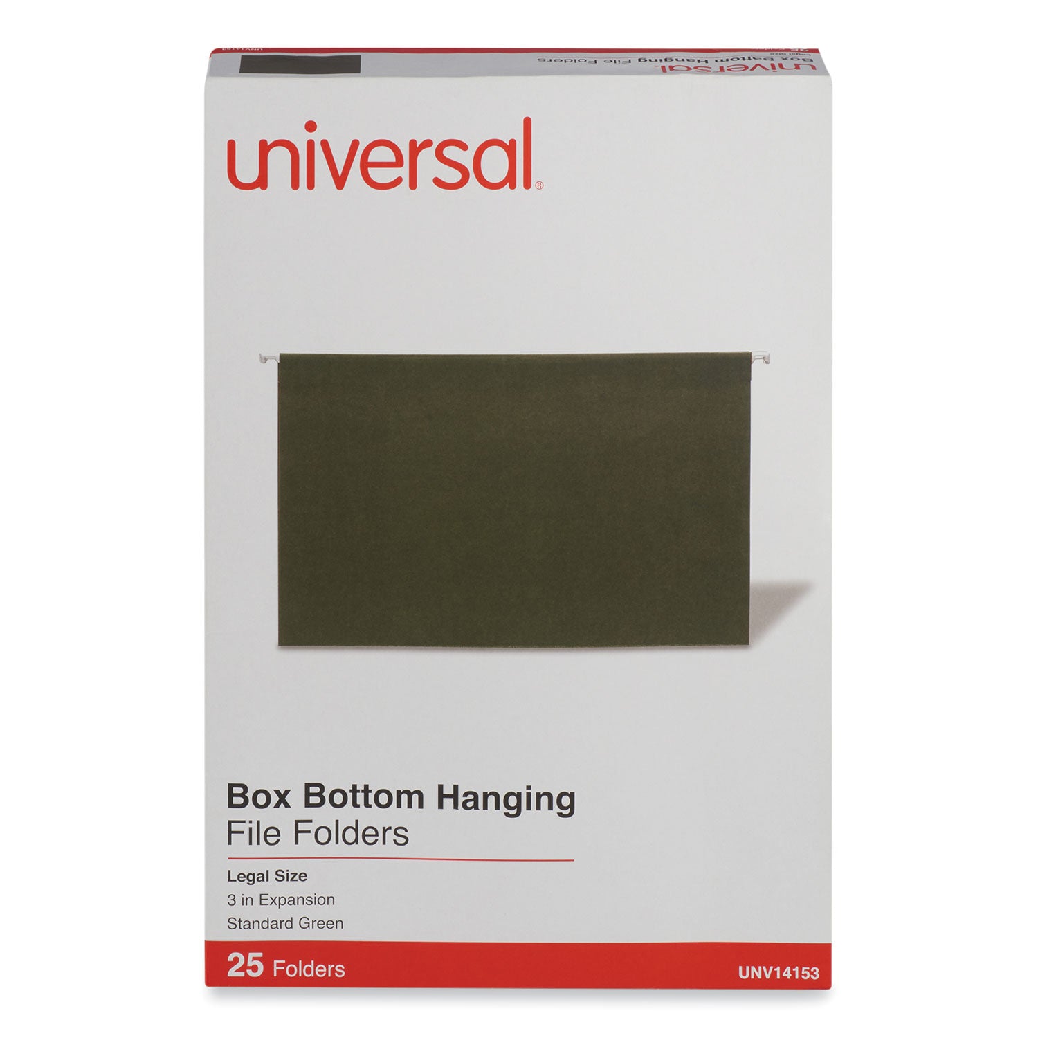 Box Bottom Hanging File Folders, 3" Capacity, Legal Size, 1/5-Cut Tabs, Standard Green, 25/Box - 