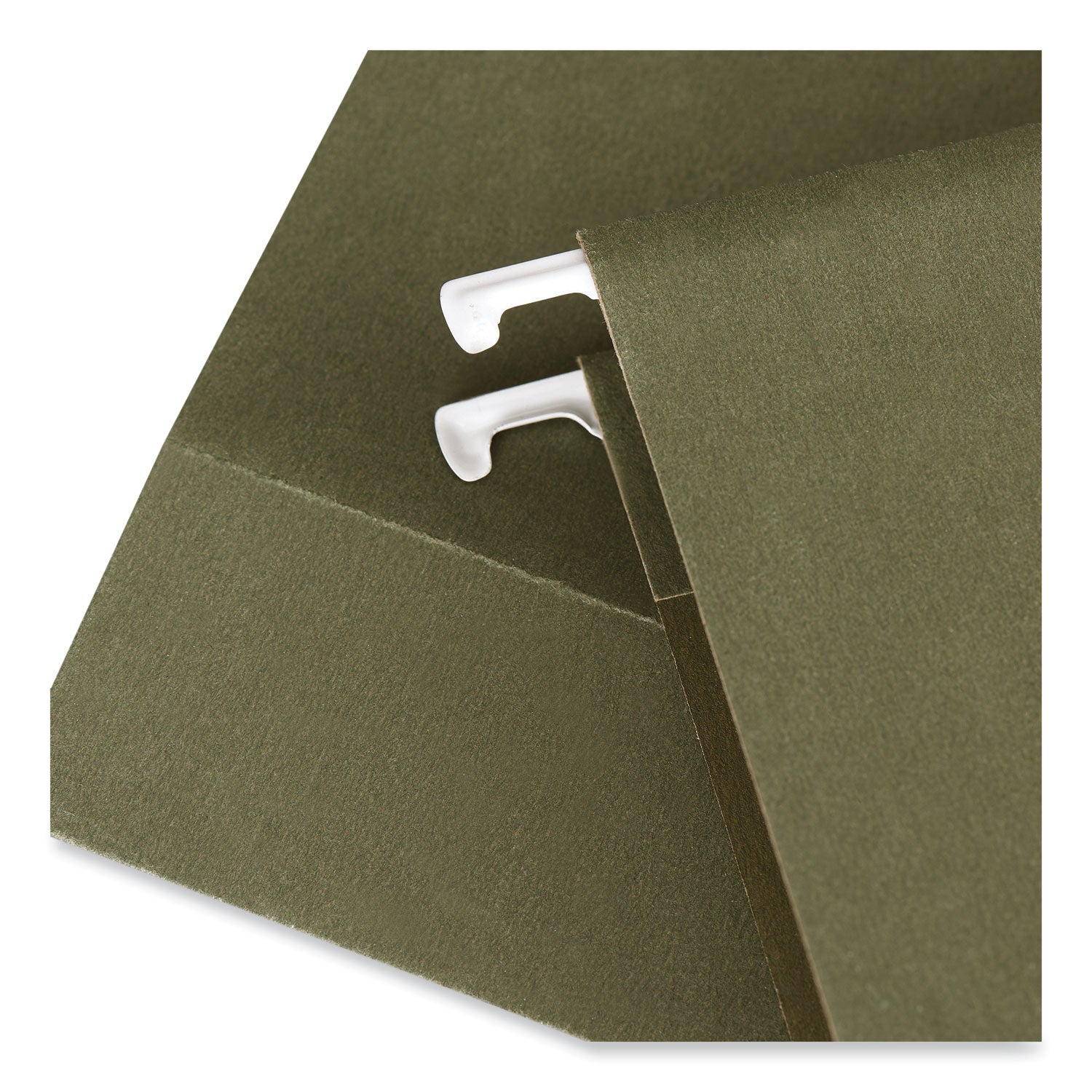 Hanging Box Bottom File Pockets, 1 Section, 3.5" Capacity, Letter Size, Standard Green, 10/Box - 