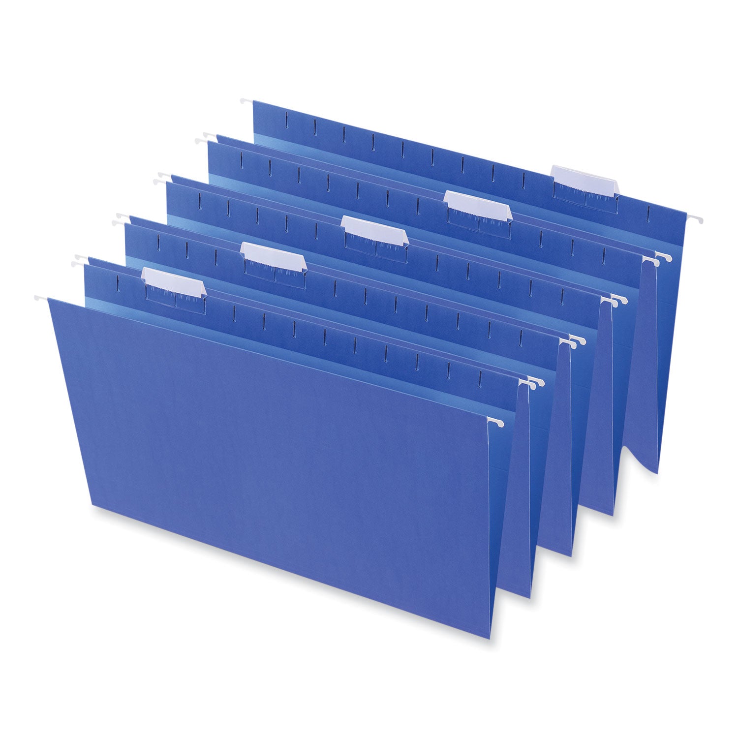 Deluxe Bright Color Hanging File Folders, Legal Size, 1/5-Cut Tabs, Blue, 25/Box - 