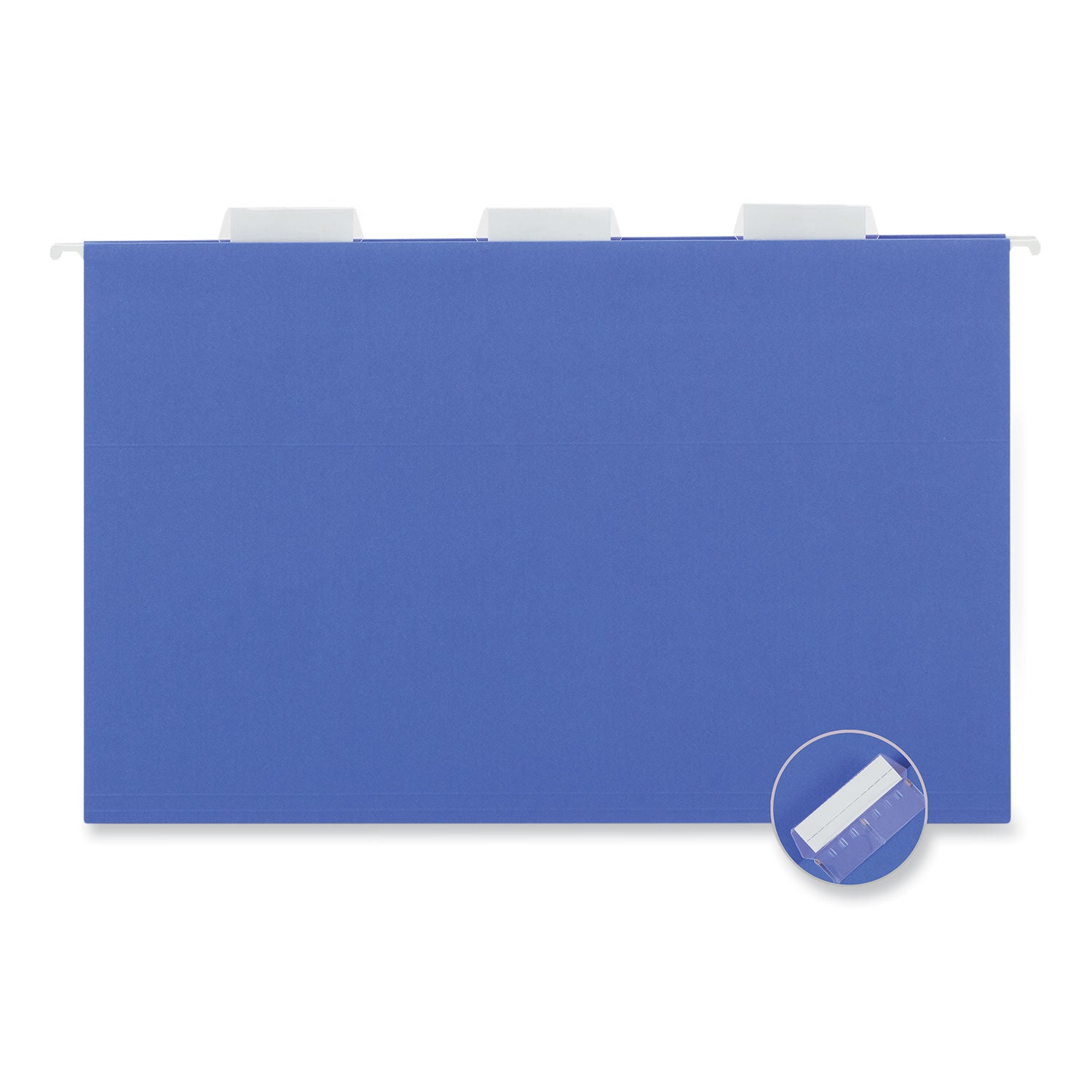 Deluxe Bright Color Hanging File Folders, Legal Size, 1/5-Cut Tabs, Blue, 25/Box - 