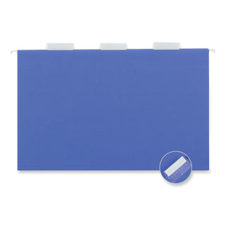 Deluxe Bright Color Hanging File Folders, Legal Size, 1/5-Cut Tabs, Blue, 25/Box - 