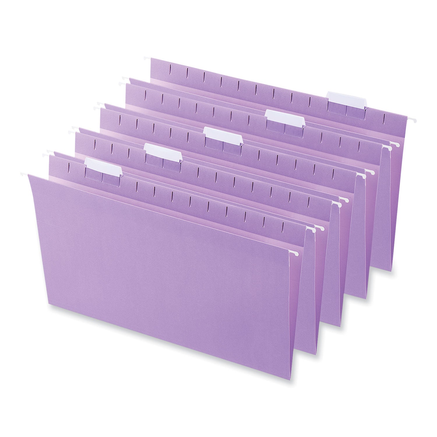 Deluxe Bright Color Hanging File Folders, Legal Size, 1/5-Cut Tabs, Violet, 25/Box - 