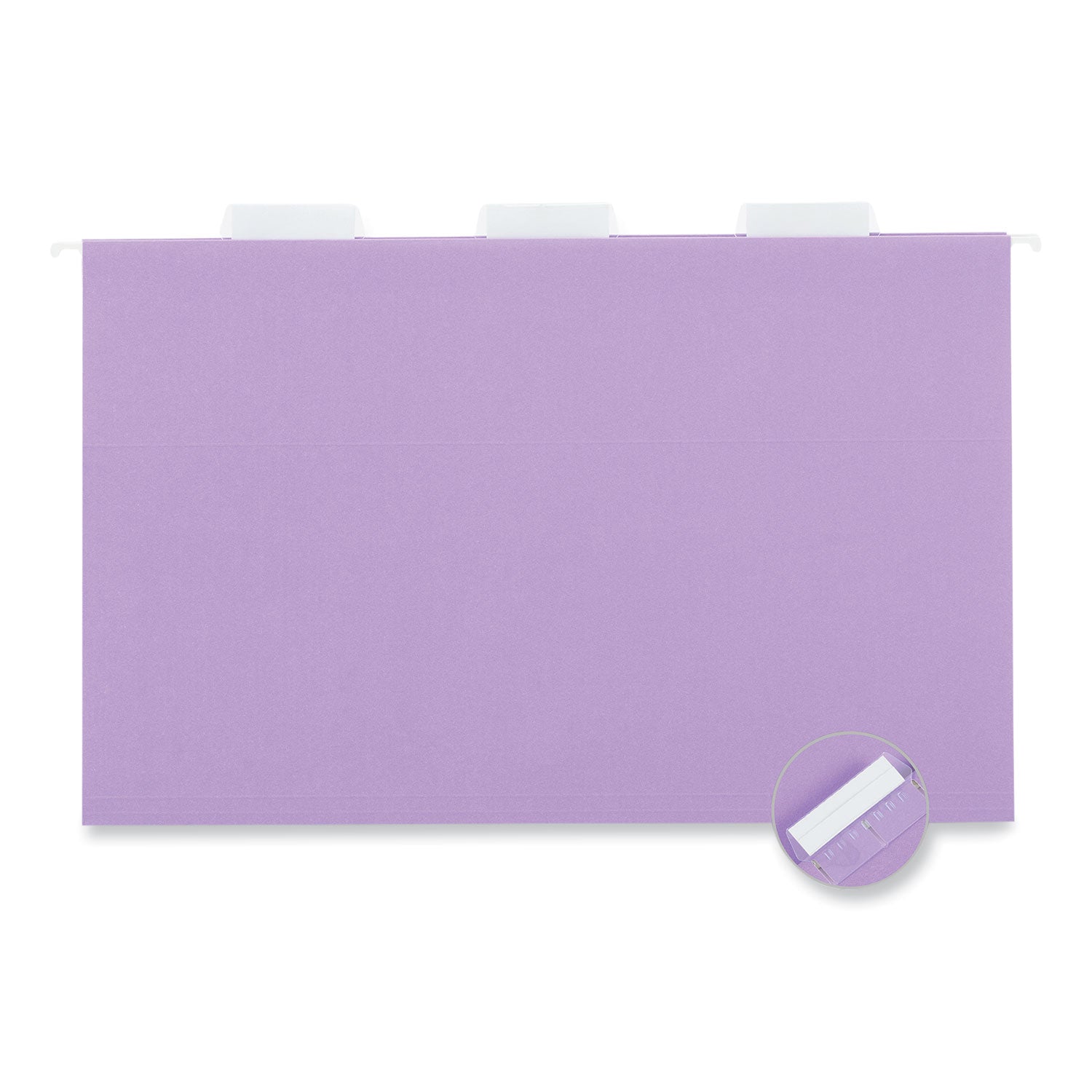 Deluxe Bright Color Hanging File Folders, Legal Size, 1/5-Cut Tabs, Violet, 25/Box - 