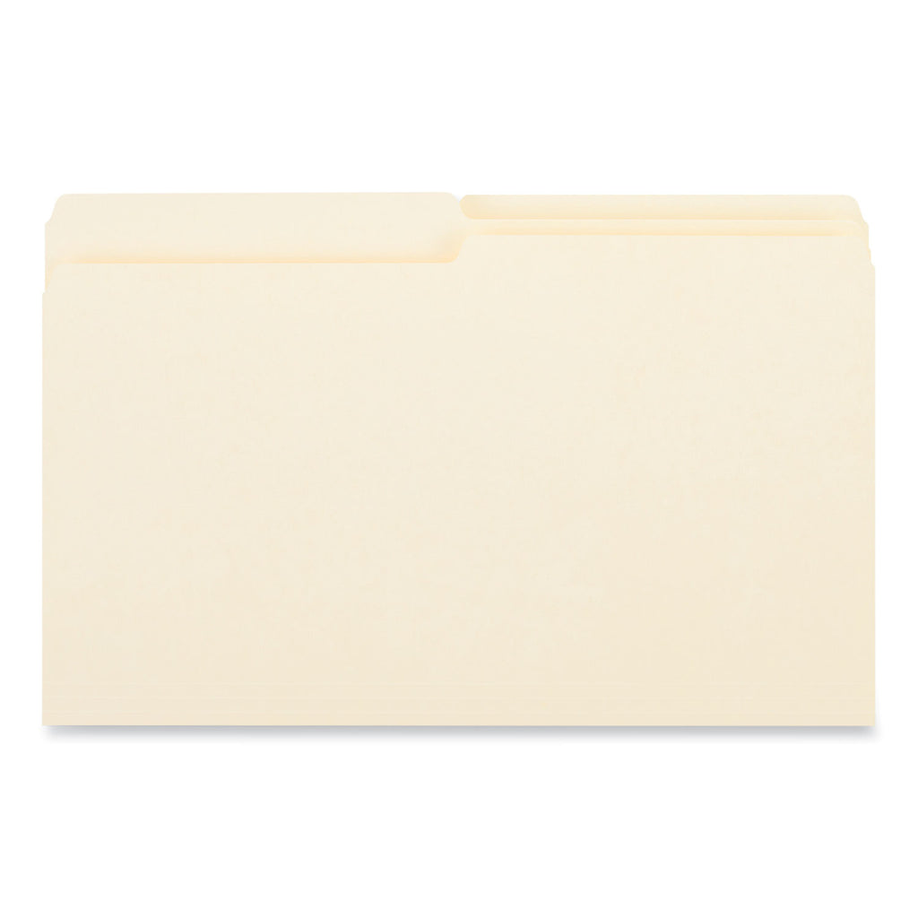 Top Tab File Folders, 1/2-Cut Tabs: Assorted, Legal Size, 0.75" Expansion, Manila, 100/Box