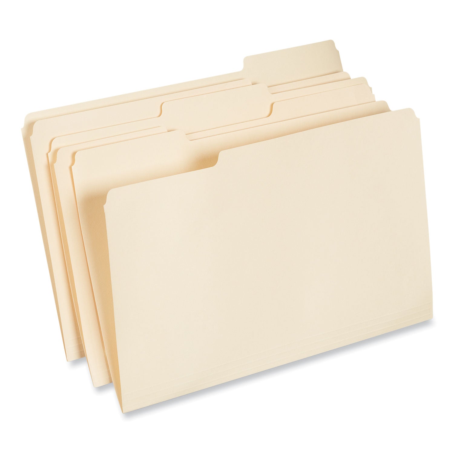 Top Tab File Folders, 1/3-Cut Tabs: Assorted, Legal Size, 0.75" Expansion, Manila, 100/Box - 