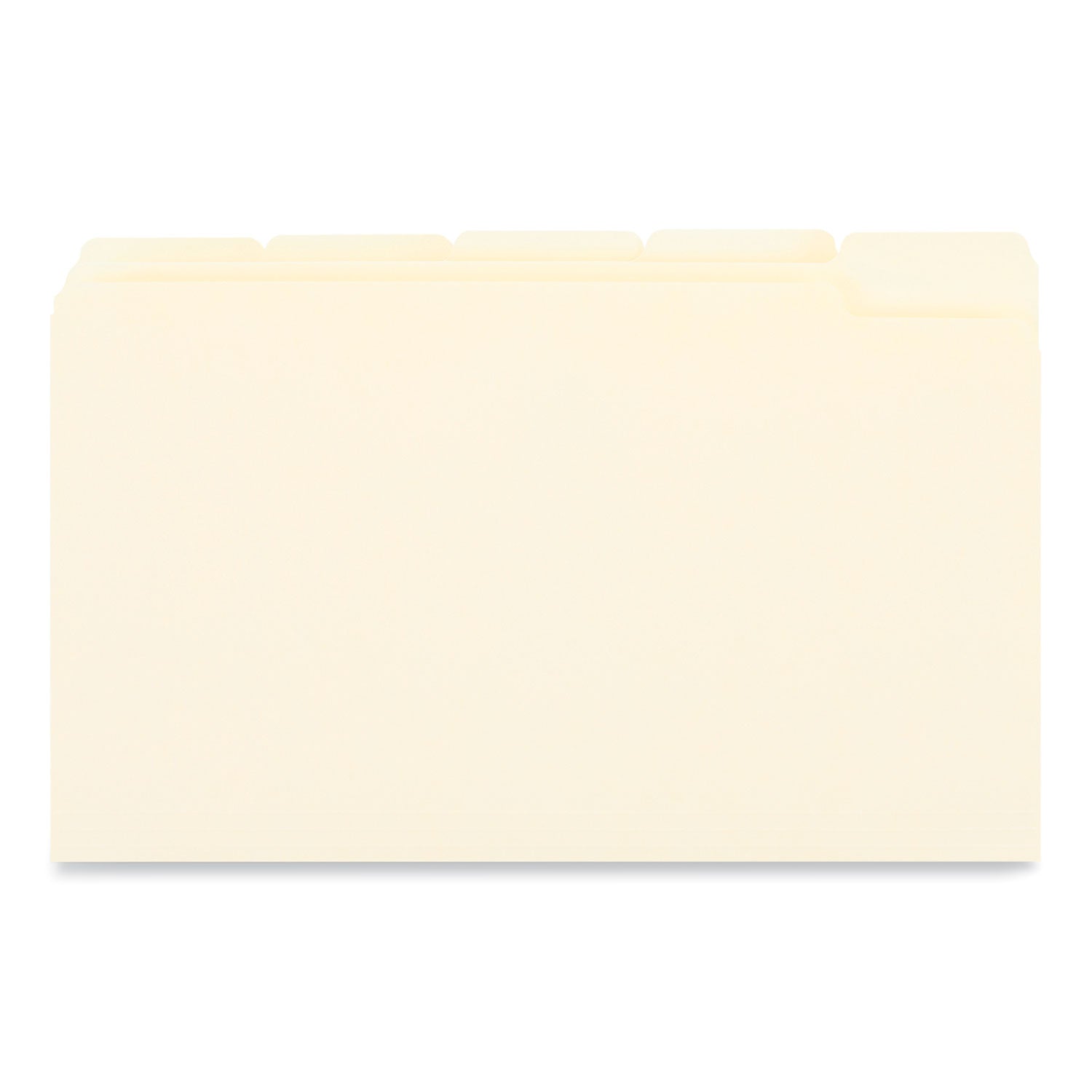 Top Tab File Folders, 1/5-Cut Tabs: Assorted, Legal Size, 0.75" Expansion, Manila, 100/Box