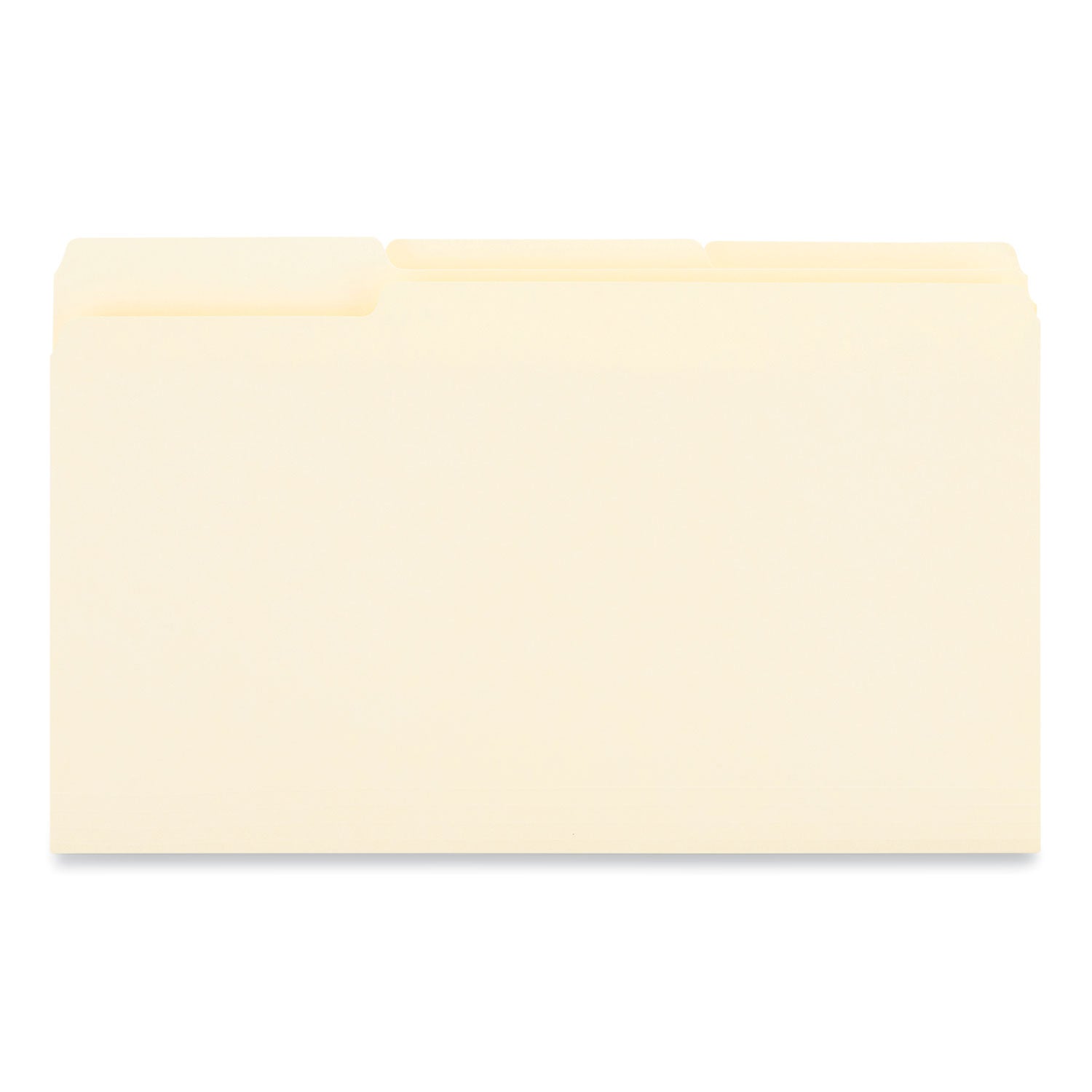 Interior File Folders, 1/3-Cut Tabs: Assorted, Legal Size, 9.5-pt Manila, 100/Box - 