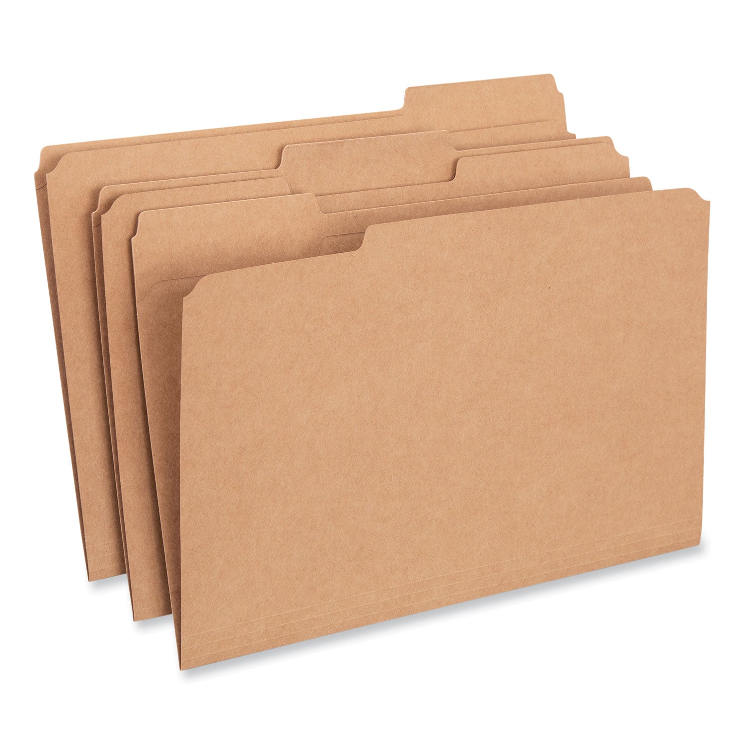 Reinforced Kraft Top Tab File Folders, 1/3-Cut Tabs: Assorted, Legal Size, 0.75" Expansion, Brown, 100/Box - 