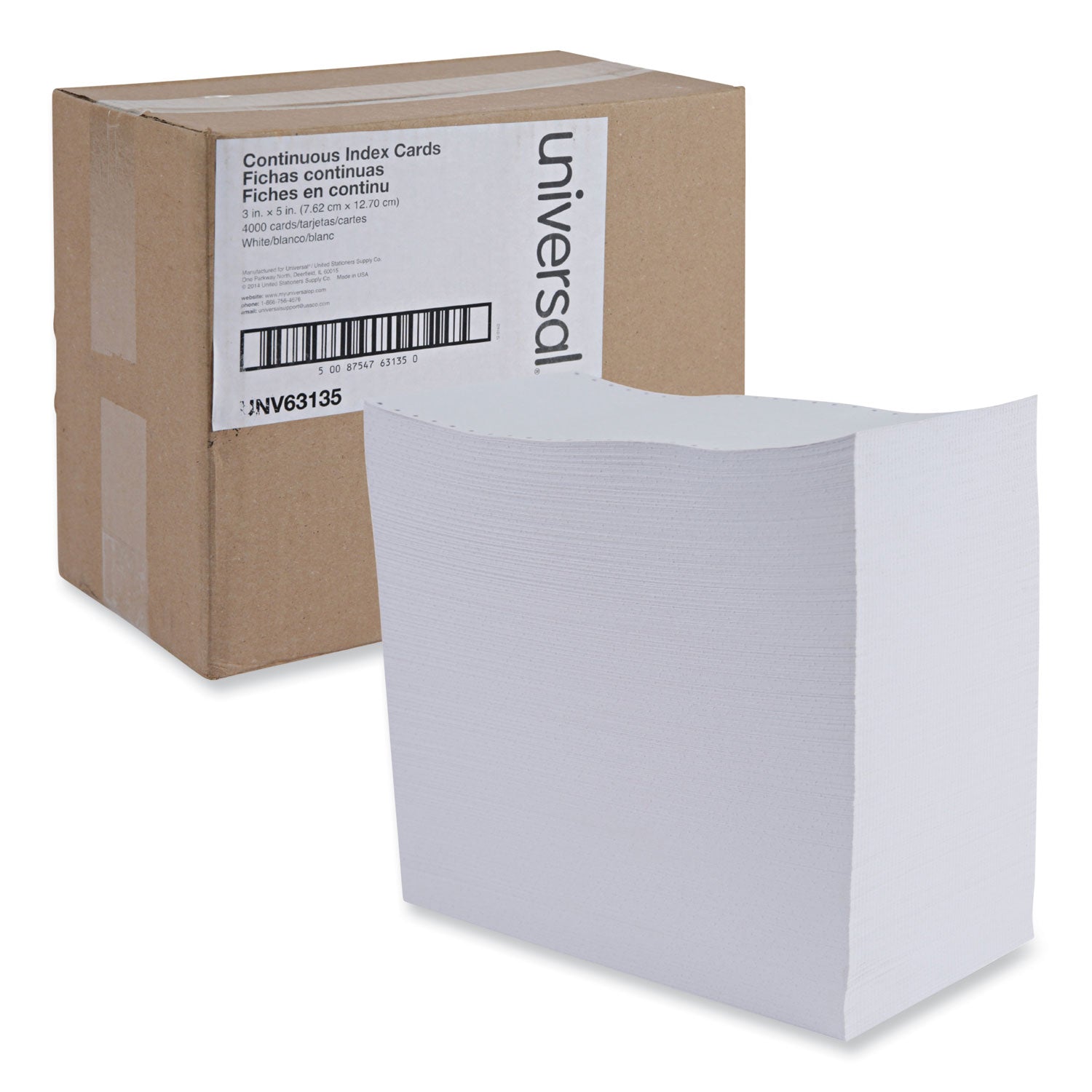 Continuous Postcards, Pin-Fed, 4 x 6, White, 4,000/Carton - 