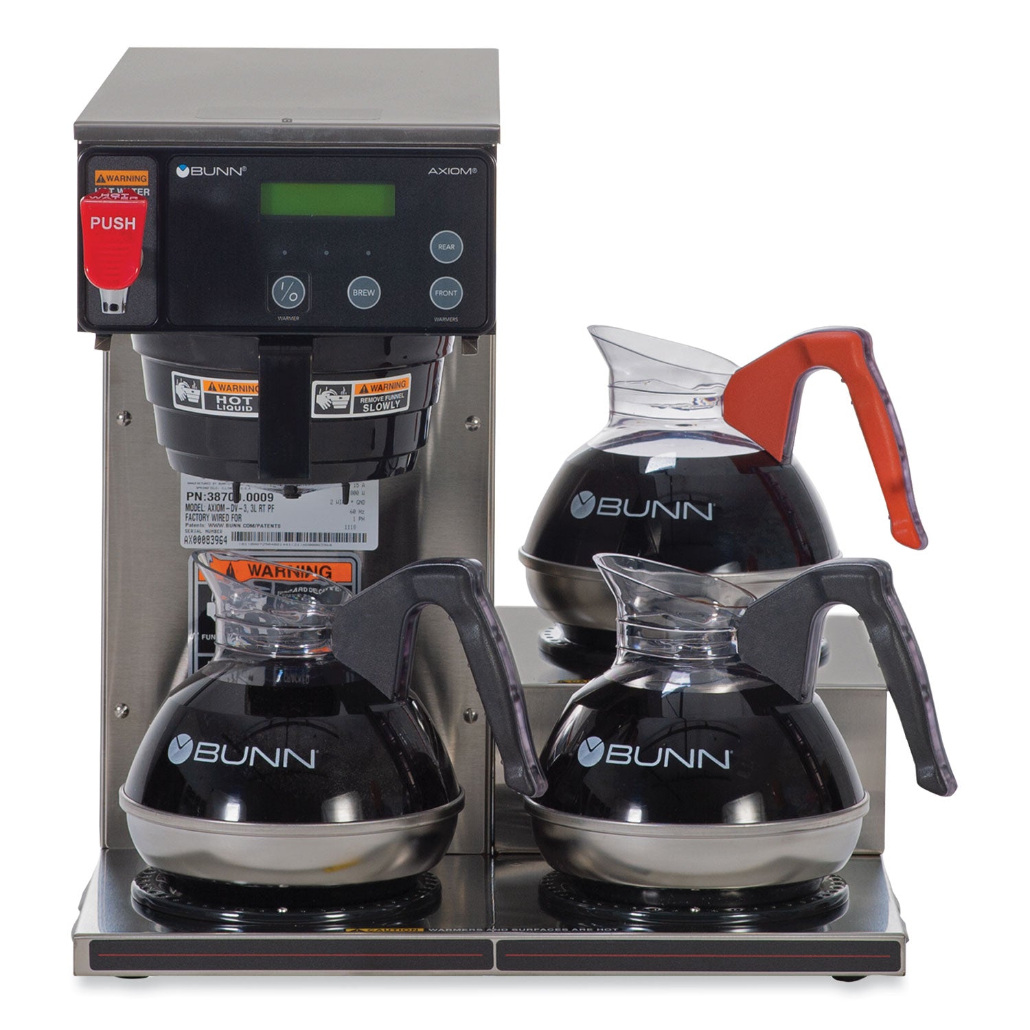 Axiom 15-3 12-Cup Low Profile Automatic Coffee Brewer, Gray/Stainless Steel, Ships in 7-10 Business Days - 