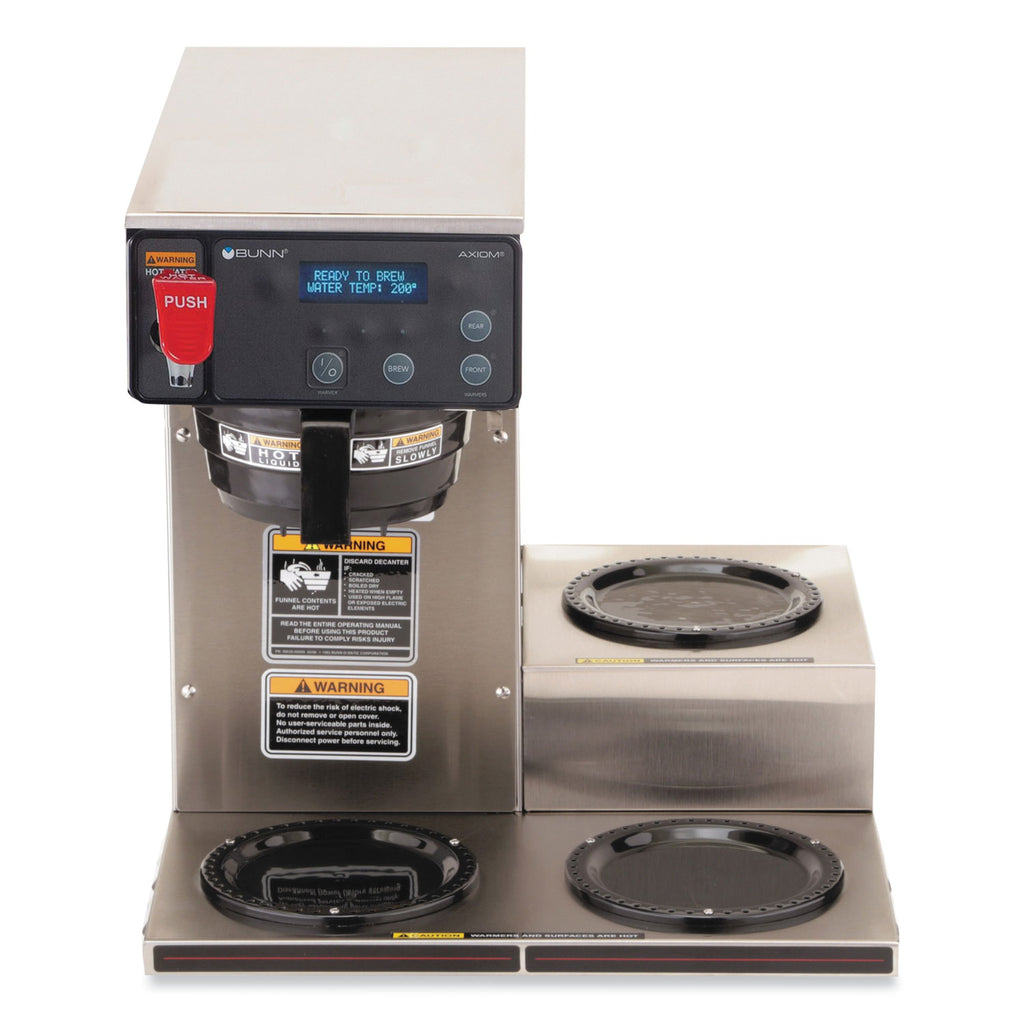 Axiom 15-3 12-Cup Low Profile Automatic Coffee Brewer, Gray/Stainless Steel, Ships in 7-10 Business Days - 