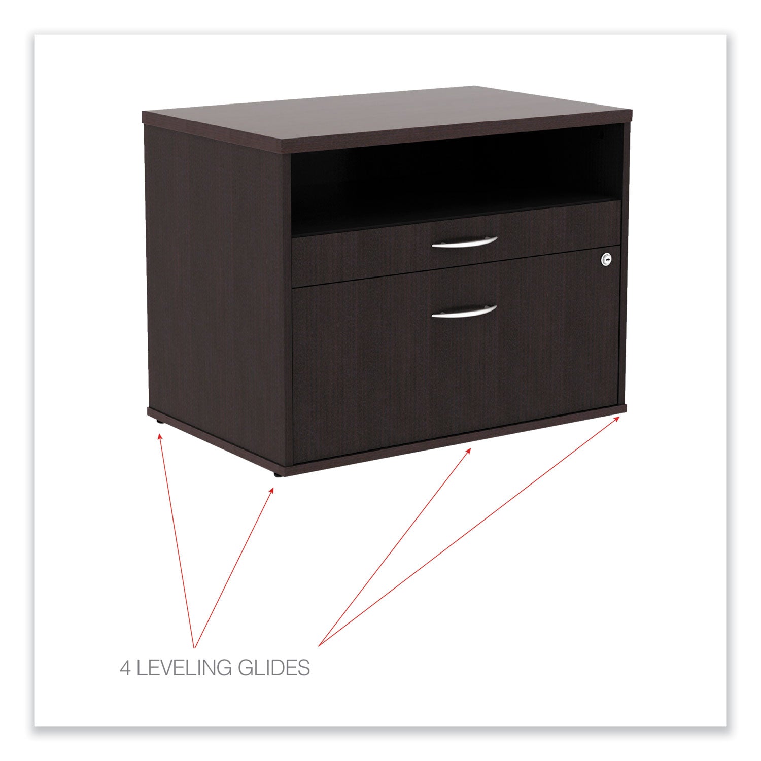 alera-open-office-desk-series-low-file-cabinet-credenza-2-drawer-pencil-filelegal-letter1-shelfespresso295x1913x2288_alels583020es - 5