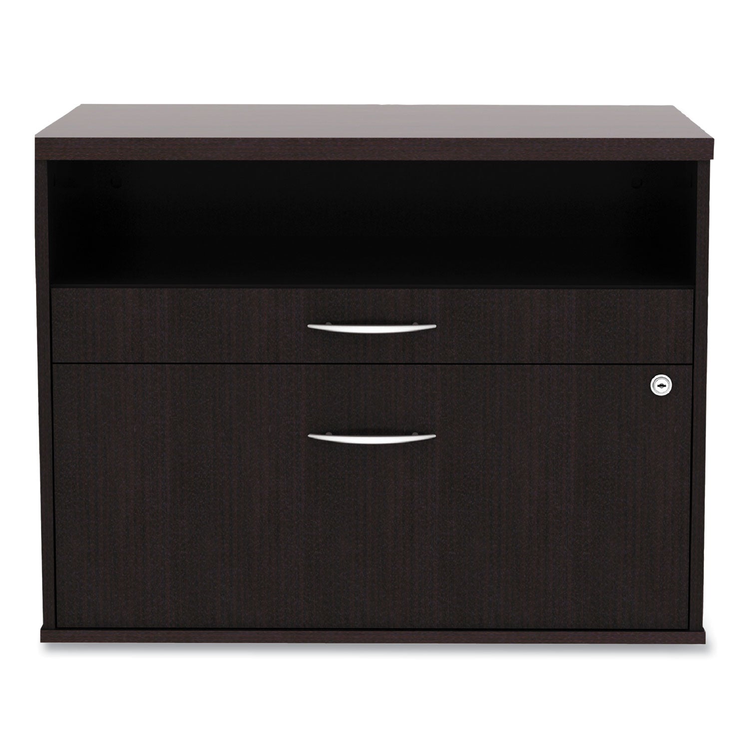alera-open-office-desk-series-low-file-cabinet-credenza-2-drawer-pencil-filelegal-letter1-shelfespresso295x1913x2288_alels583020es - 7