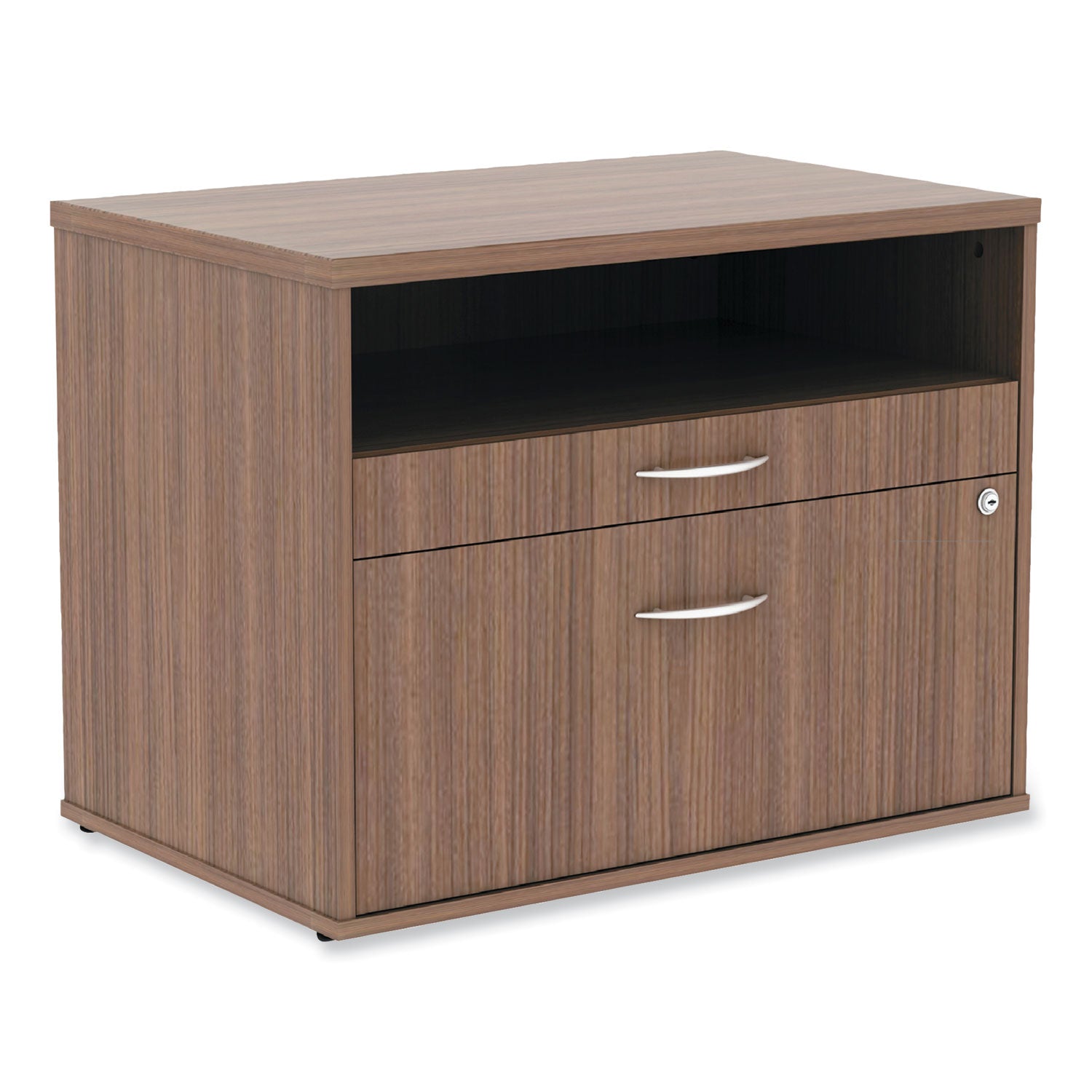 alera-open-office-desk-series-low-file-cabinet-credenza-2-drawer-pencil-file-legal-letter-1-shelfwalnut295x1913x2288_alels583020wa - 1