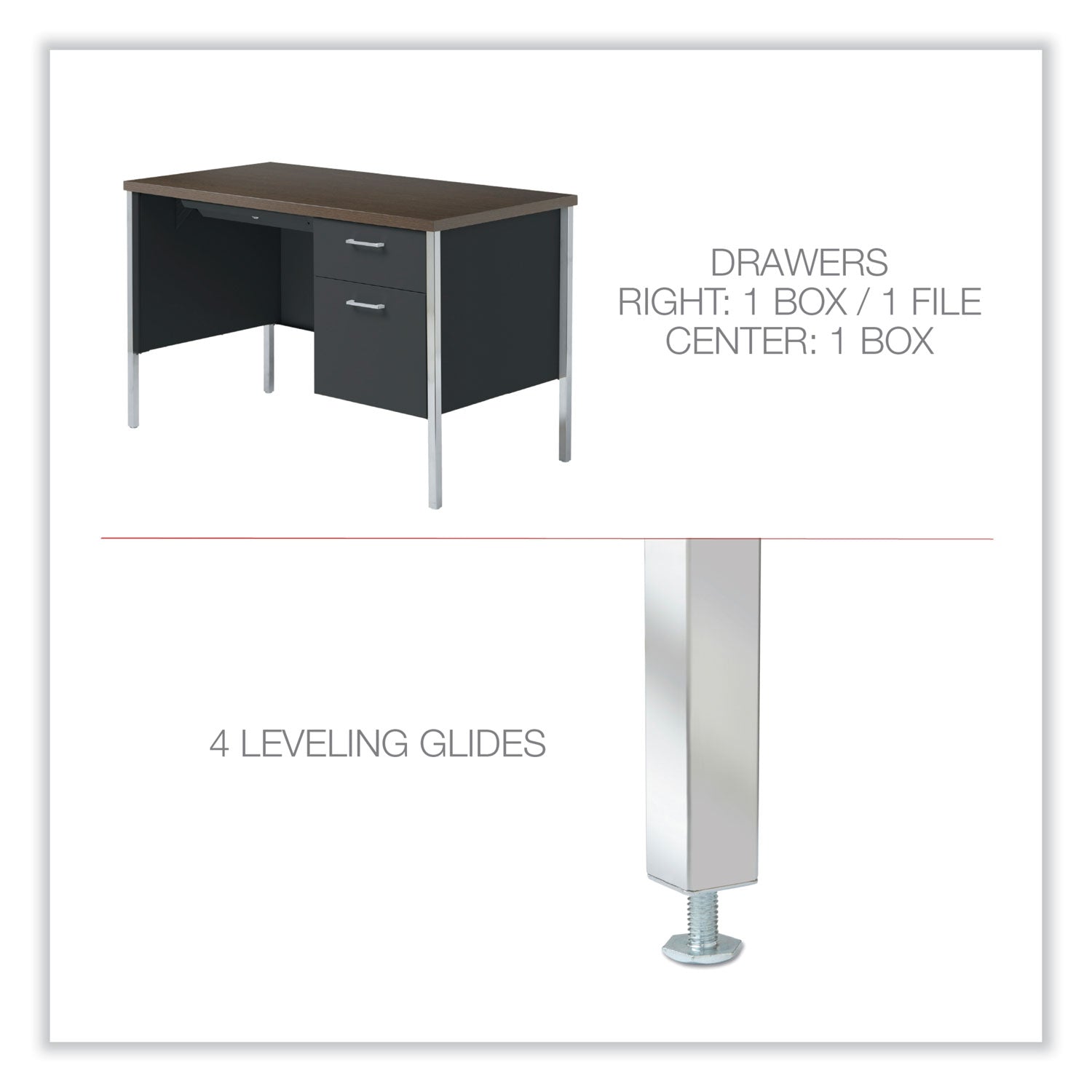 single-pedestal-steel-desk-4525-x-24-x-295-mocha-black-chrome-legs_alesd4524bm - 6