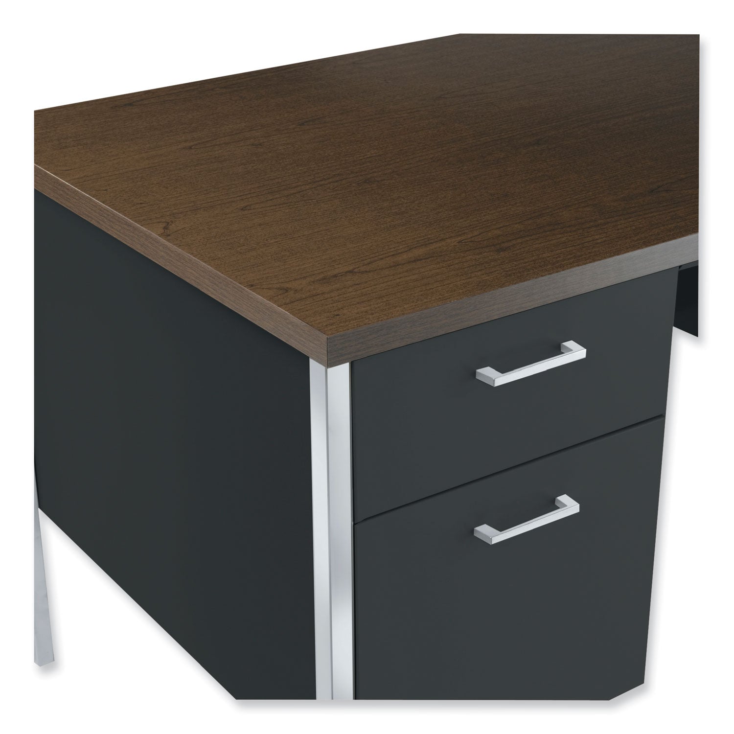 single-pedestal-steel-desk-4525-x-24-x-295-mocha-black-chrome-legs_alesd4524bm - 4