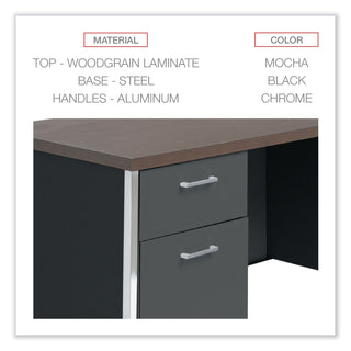 double-pedestal-steel-desk-60-x-30-x-295-mocha-black-chrome-plated-legs_alesd6030bm - 4